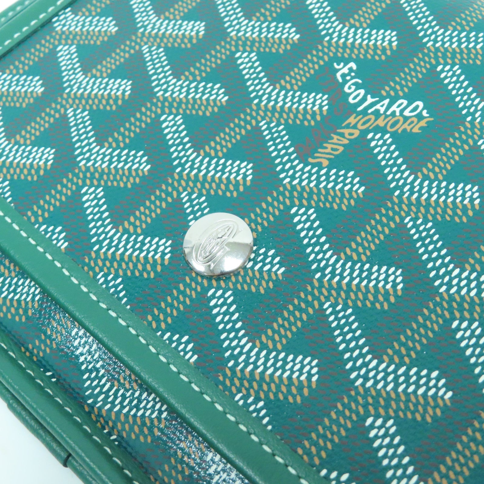 GOYARD 塗層帆布Shoulder Bag銀扣肩背袋綠色