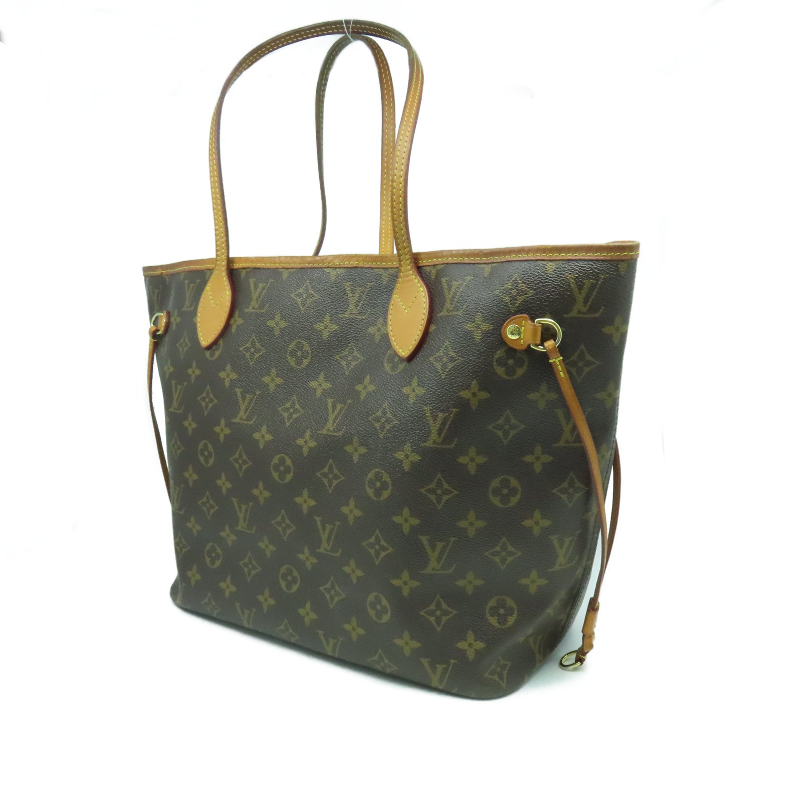 LOUIS VUITTON Monogram Neverfull MM金扣肩背袋啡色