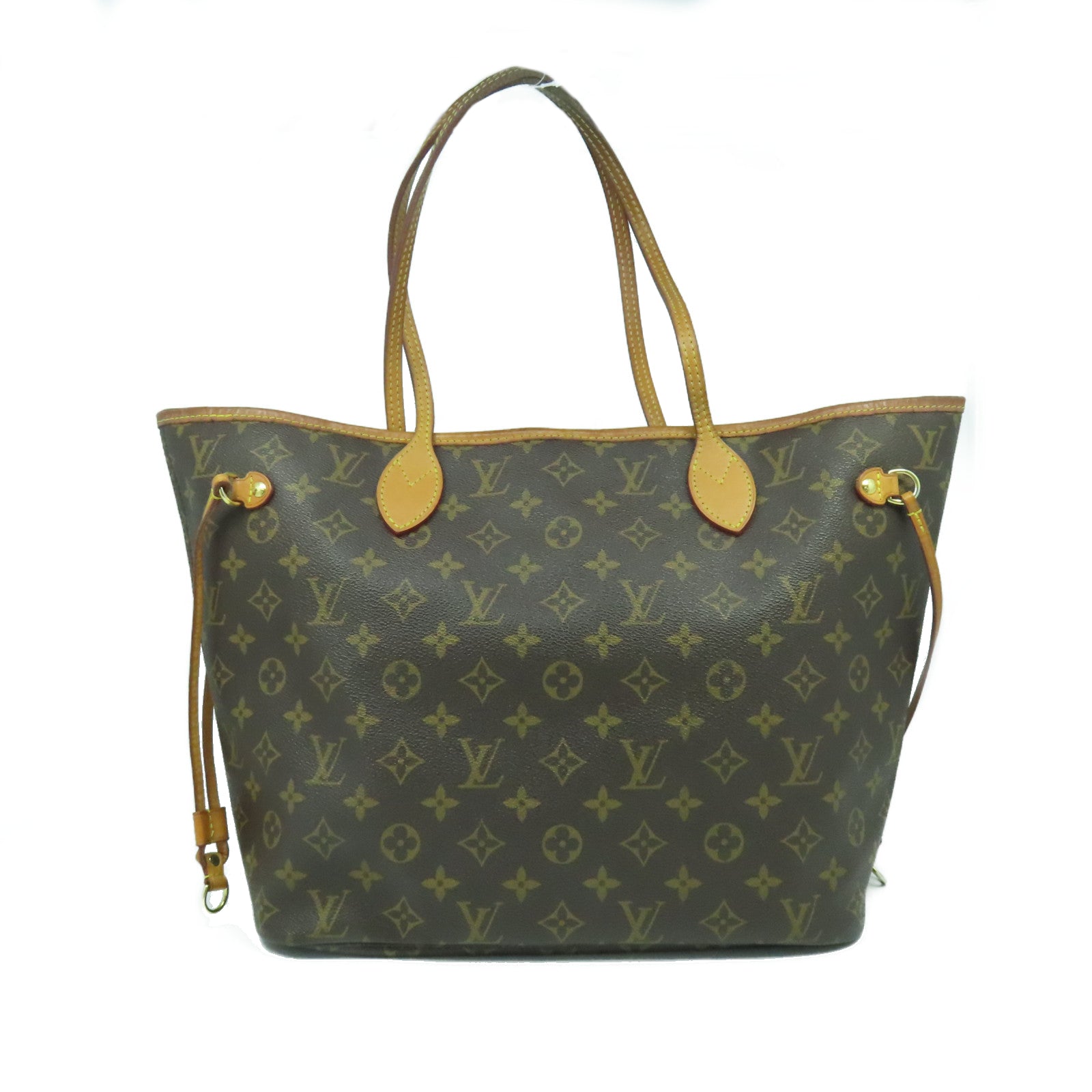 LOUIS VUITTON Monogram Neverfull MM金扣肩背袋啡色