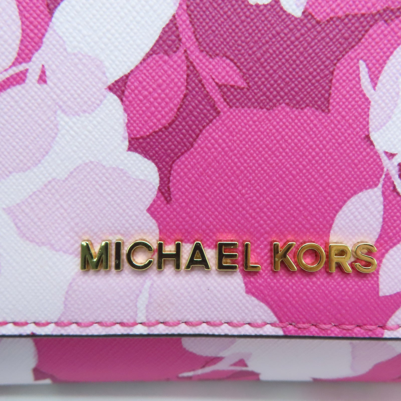 Michael Kors Leather Shoulder Bag Gold Buckle Pink