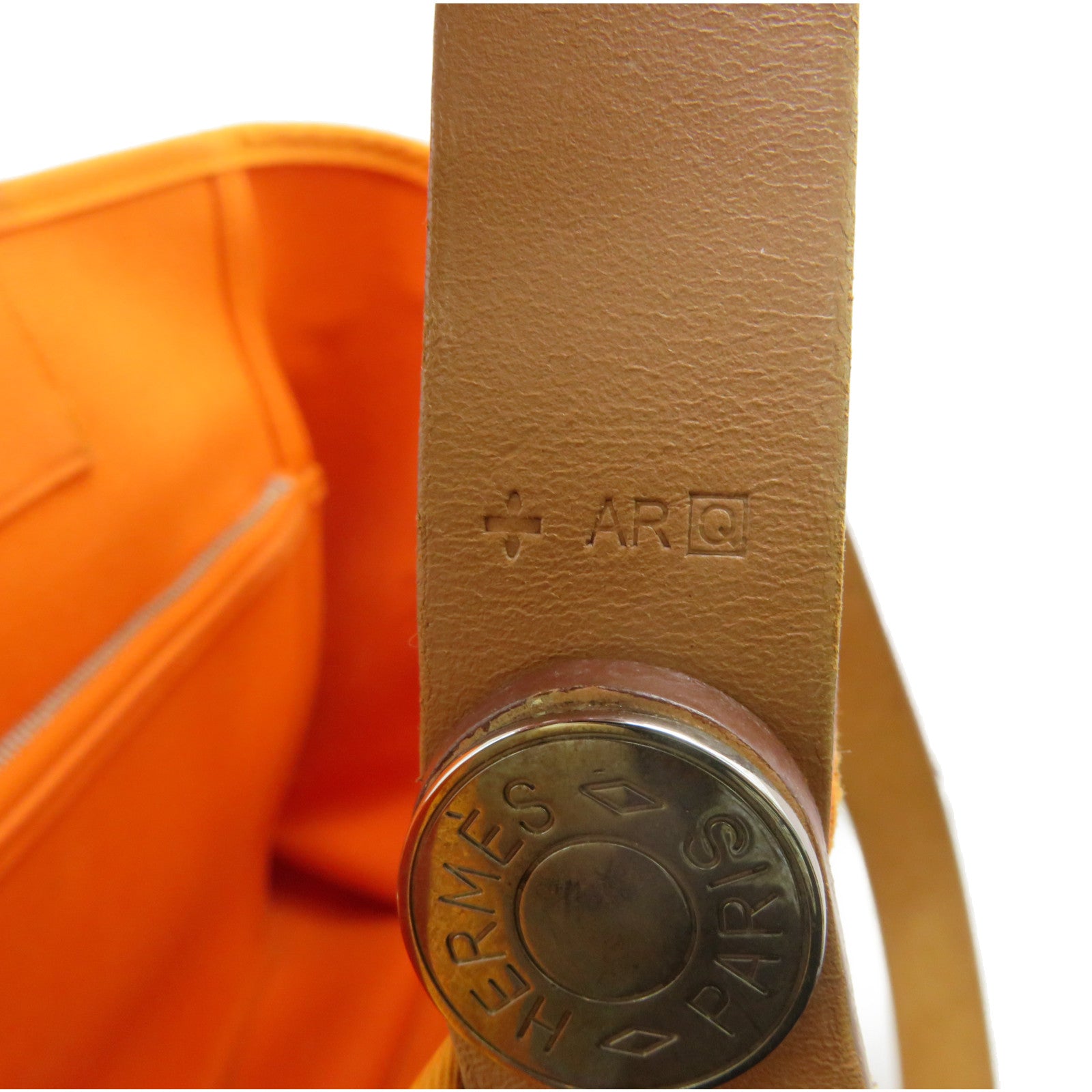 HERMES 【激减优惠】帆布Cabag 2Way Tote Bag手挽肩背两用袋橙色
