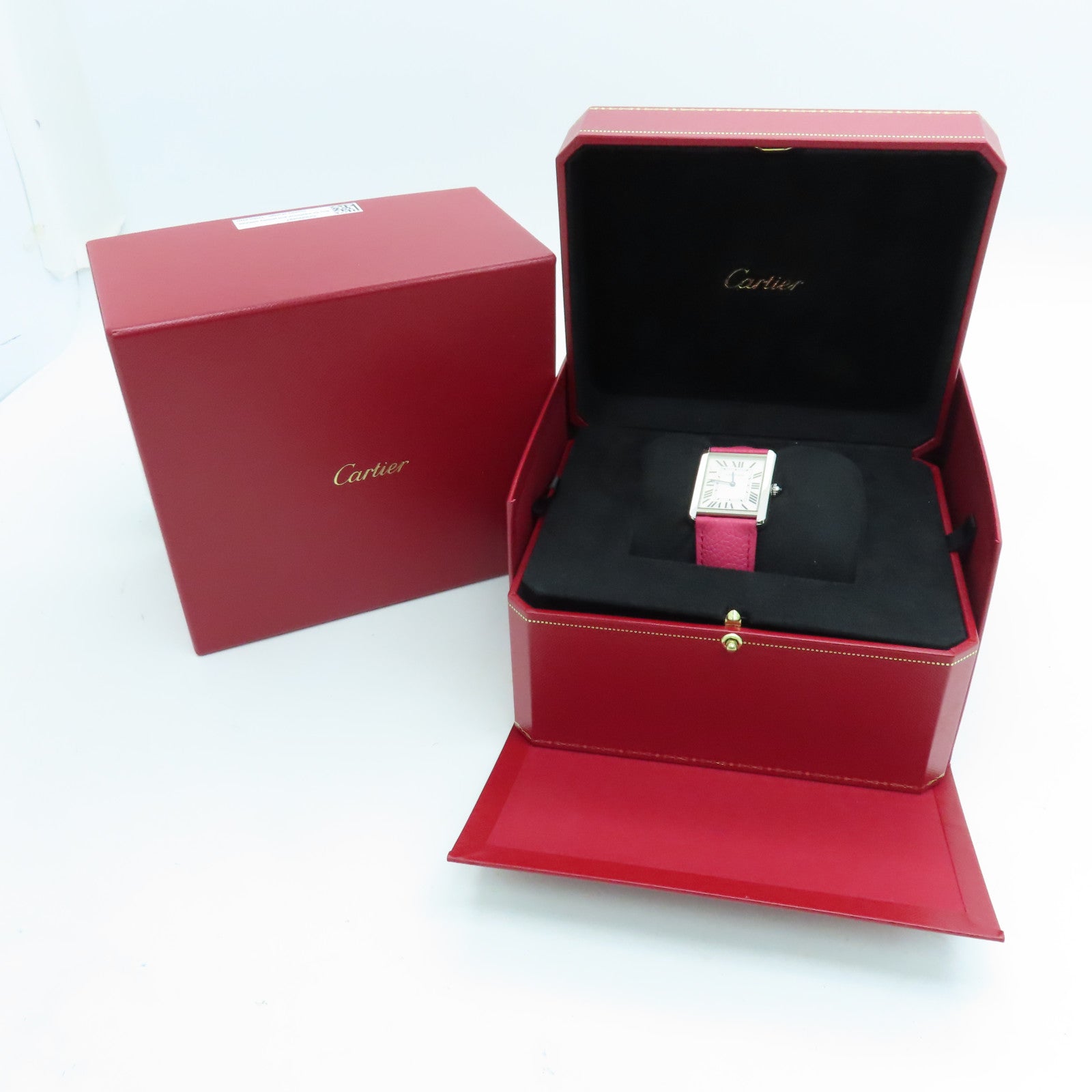 CARTIER Tank Solo Quartz Watch不锈钢/皮带石英手表粉红色