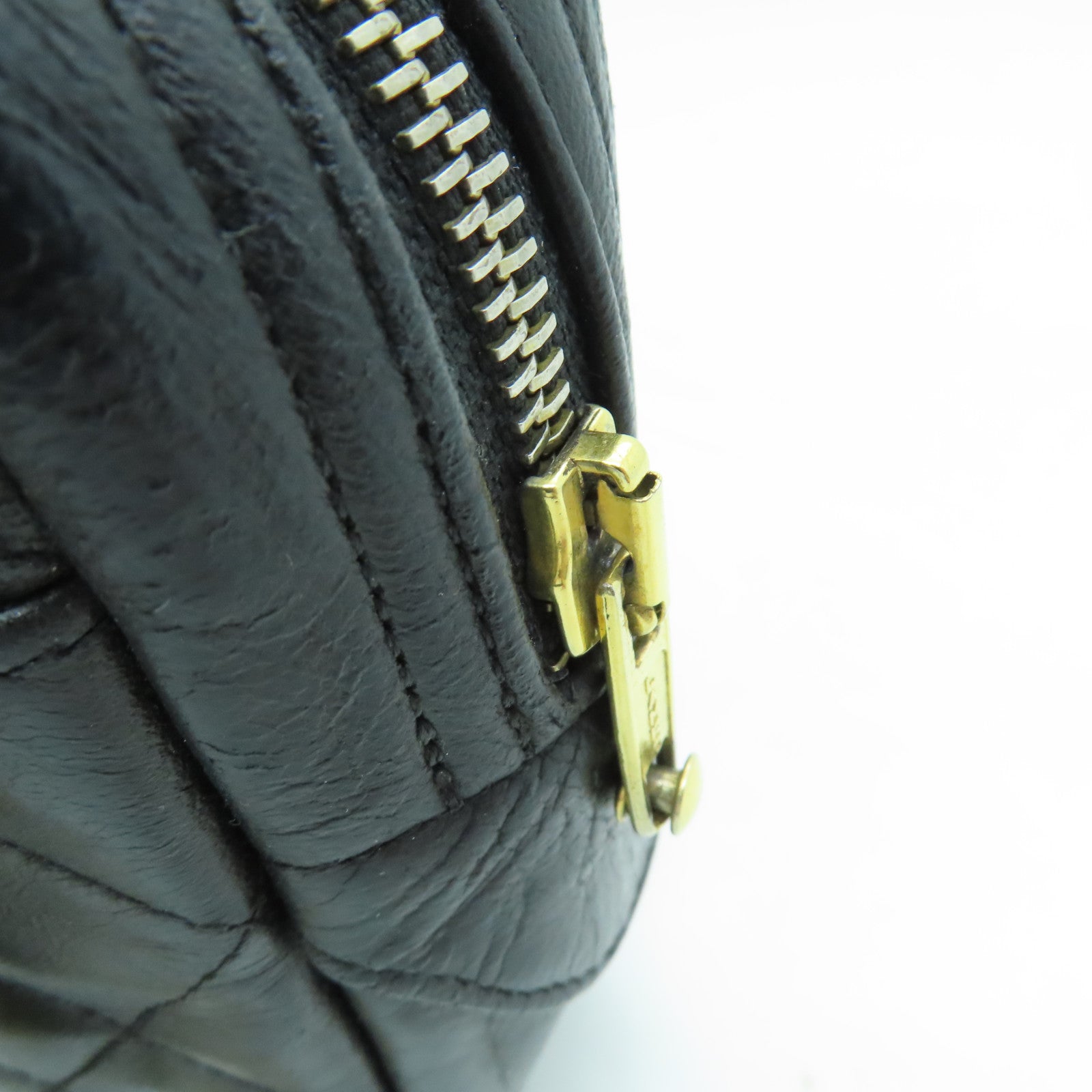 CHANEL 菱格牛皮皮革Chain Shoulder Bag金扣链带肩背袋黑色