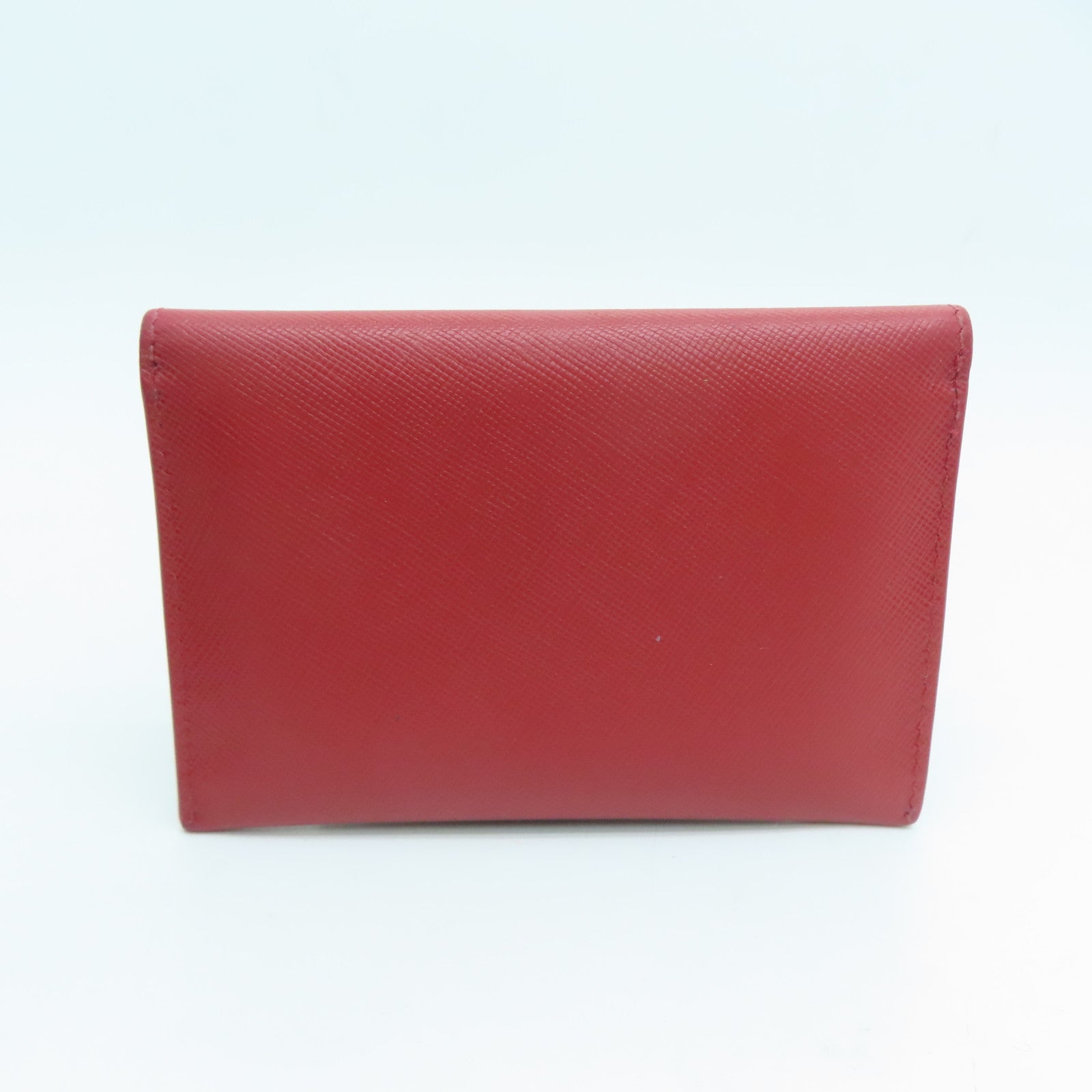 PRADA Saffiano皮革Card Case金扣卡片套紅色