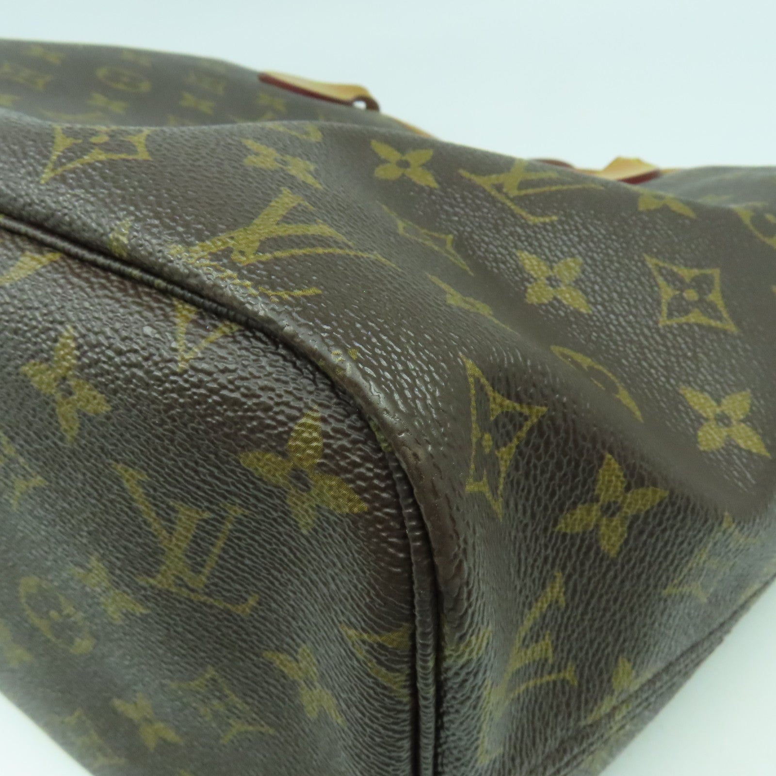 LOUIS VUITTON Monogram Neverfull MM金扣肩背袋啡色