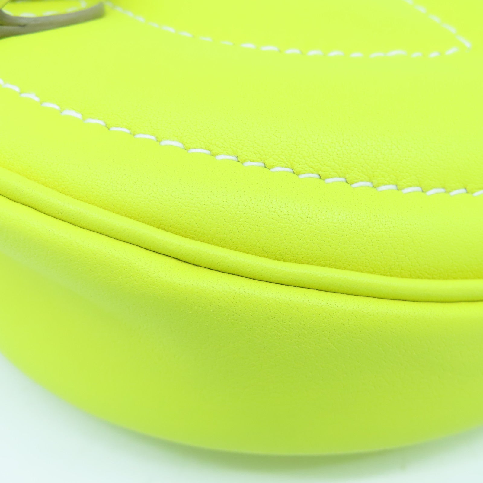 HERMES Swift皮革In The Loop銀扣肩背袋Lime黃色