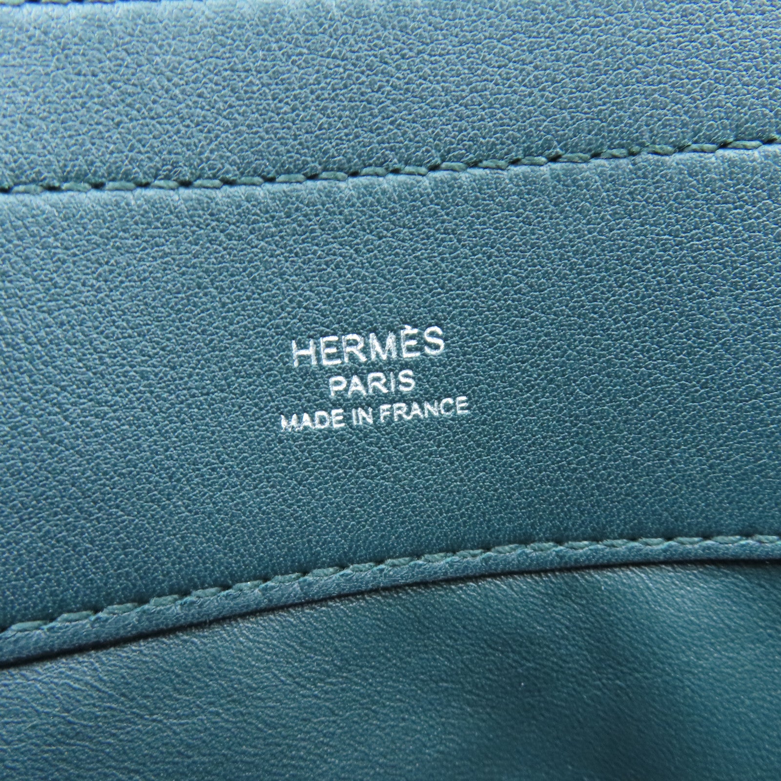 HERMES Swift皮革Aline銀扣手挽袋綠色