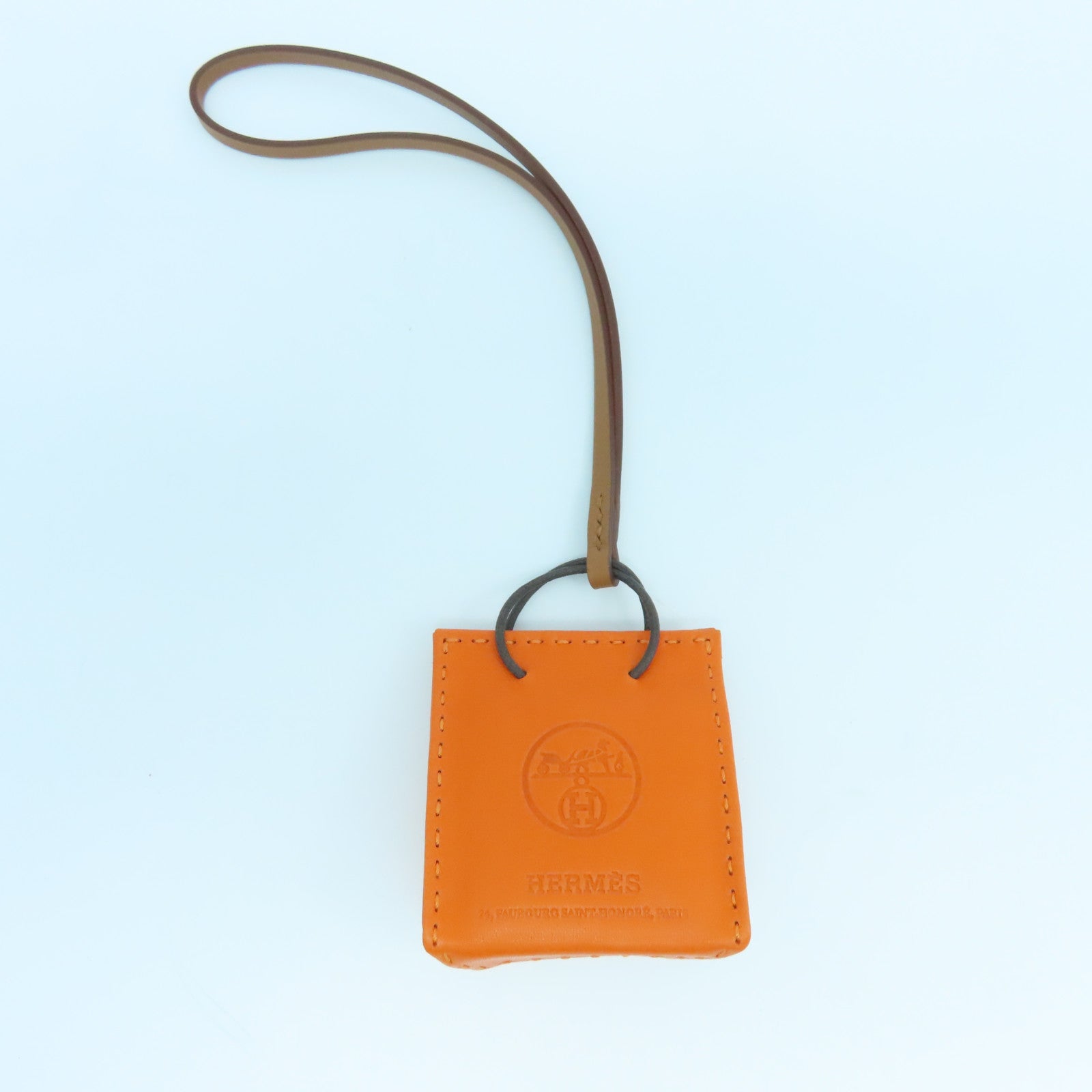 HERMES Milo皮革/Swift皮革Orange Bag Charm掛飾橙色