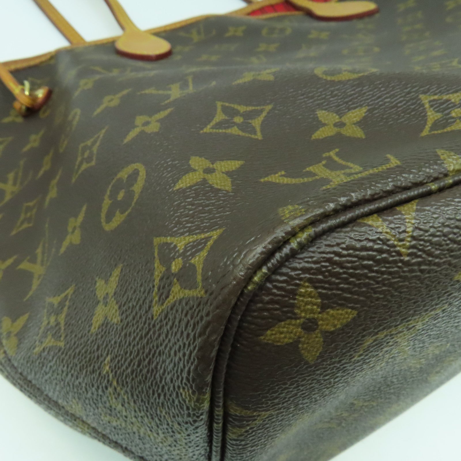 LOUIS VUITTON Monogram Neverfull MM金扣肩背袋啡色