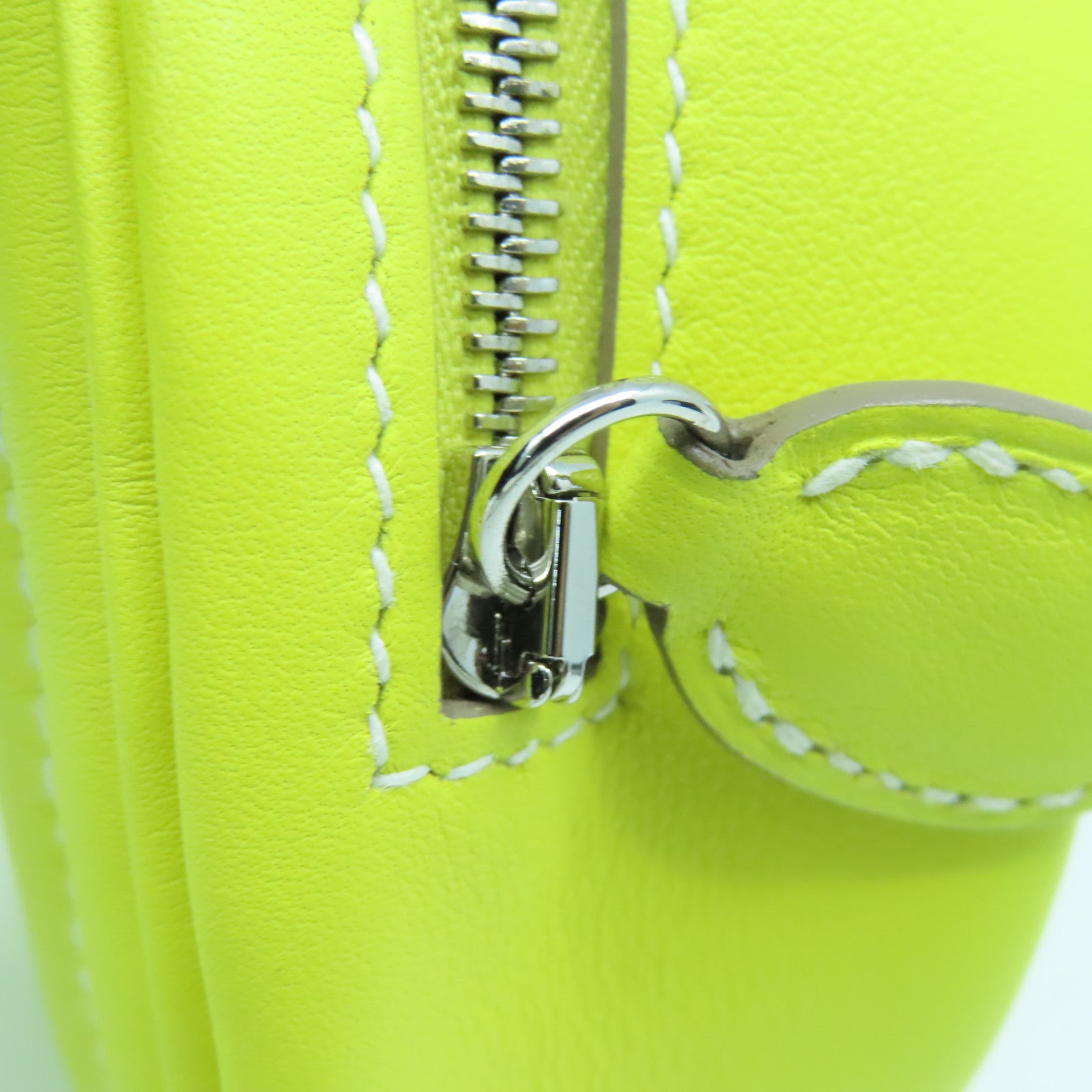 HERMES Swift皮革In The Loop銀扣肩背袋Lime黃色