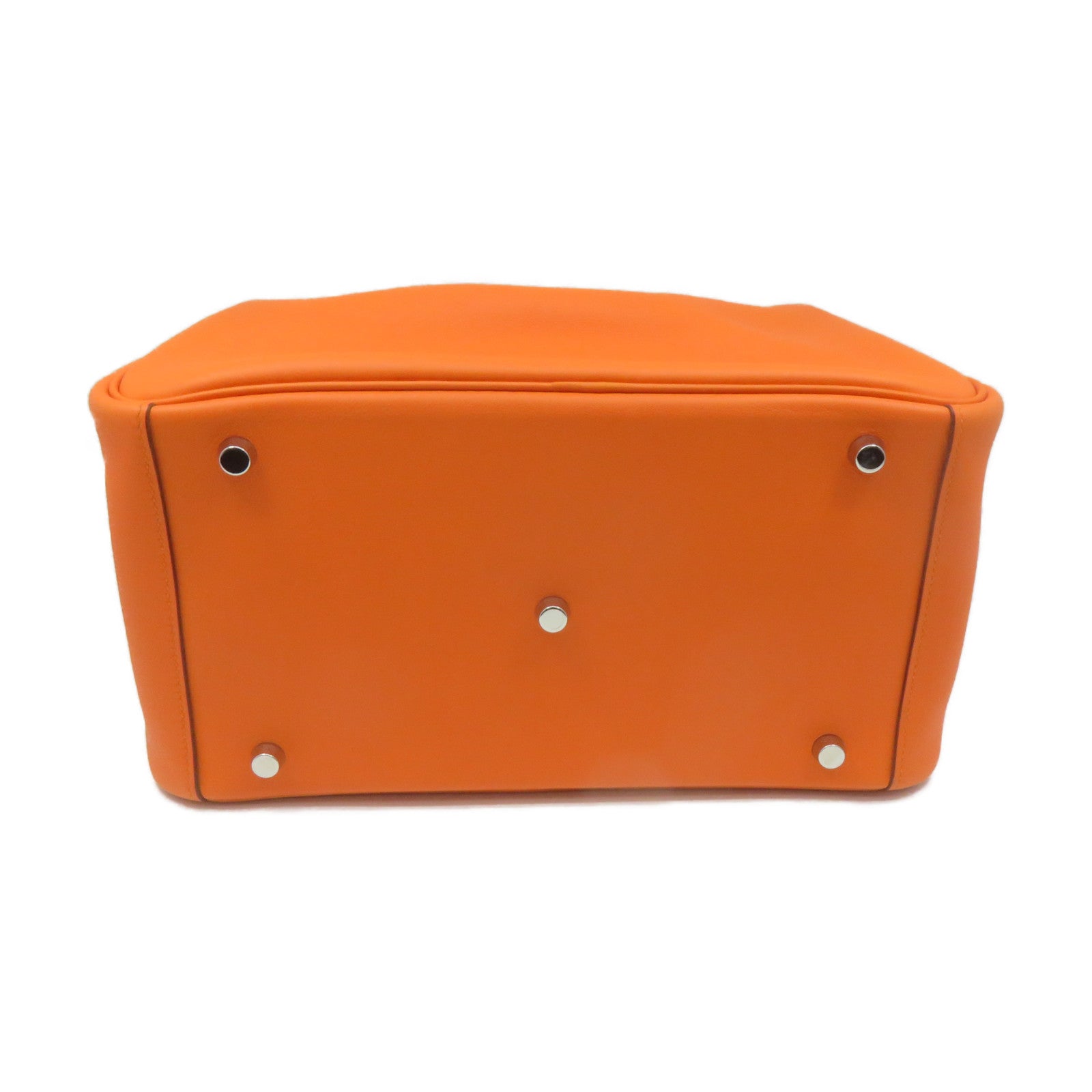 HERMES 【激減優惠】Swift皮革Lindy 30 Shoulder Bag銀扣肩背袋Orange橙色