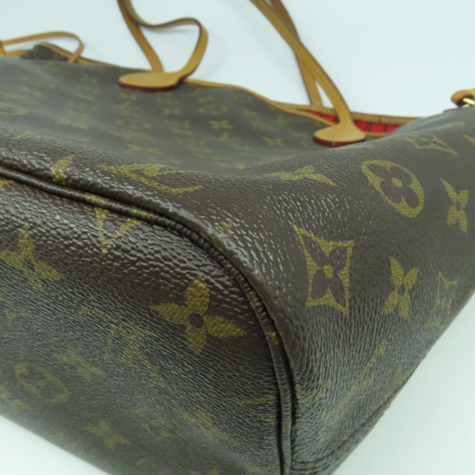 LOUIS VUITTON Monogram Neverfull MM金扣肩背袋啡色