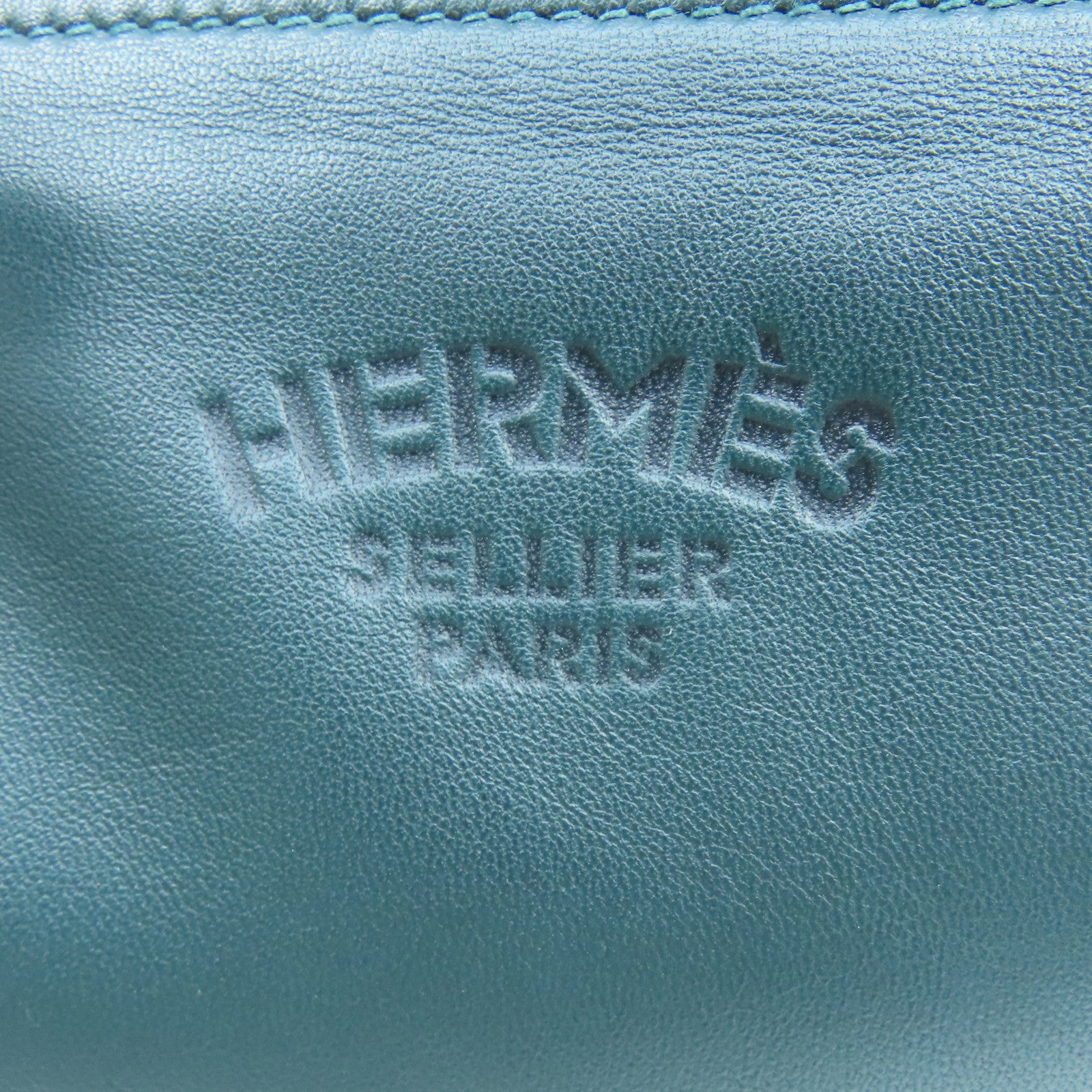 HERMES Swift皮革Aline銀扣手挽袋綠色
