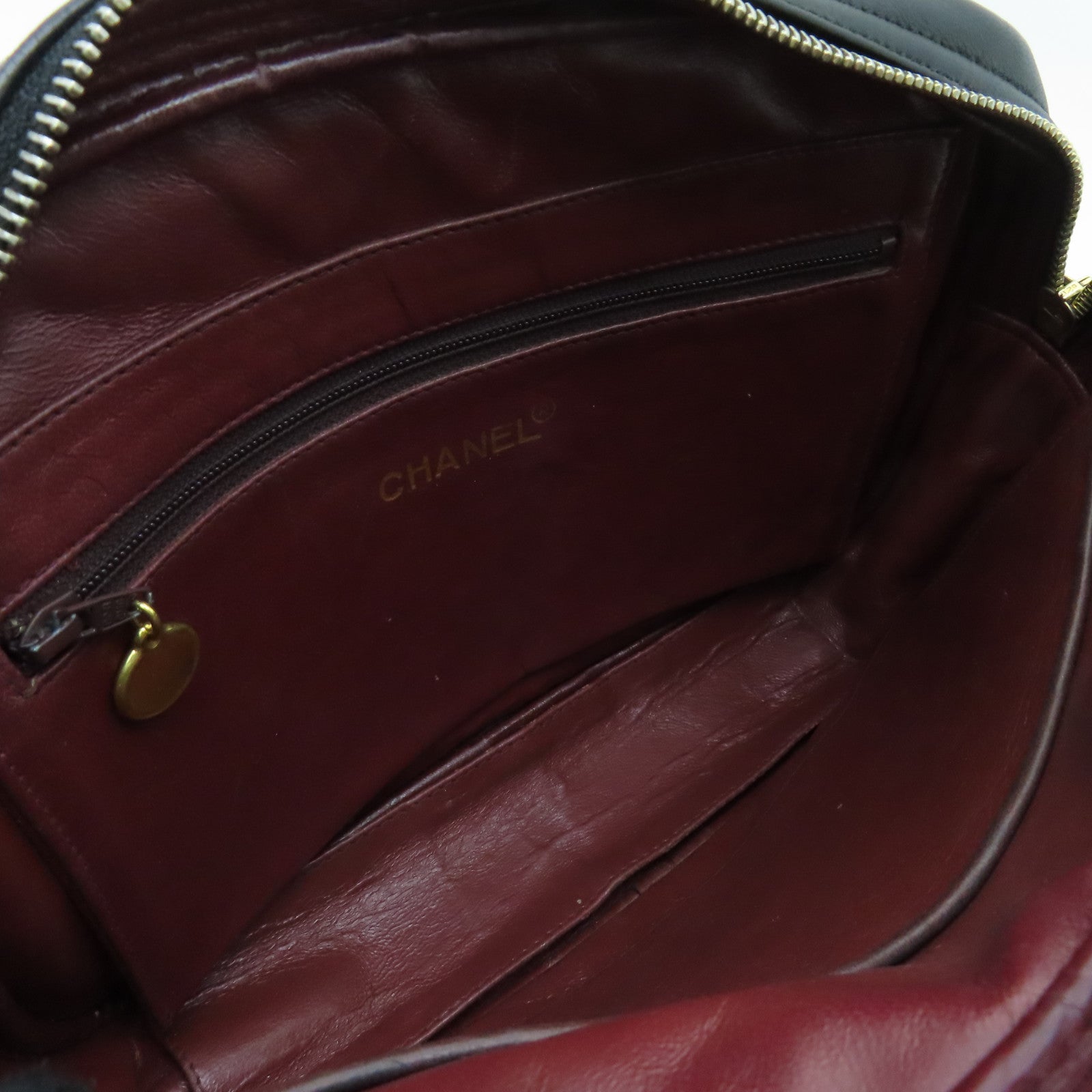 CHANEL 菱格牛皮皮革Chain Shoulder Bag金扣链带肩背袋黑色