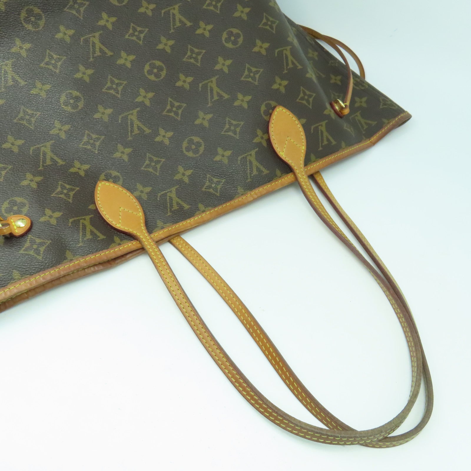 LOUIS VUITTON Monogram Neverfull MM金扣肩背袋啡色