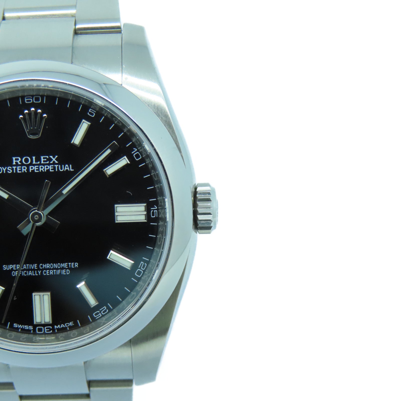 ROLEX Oyster Perpetual不鏽鋼手錶自動機芯黒色
