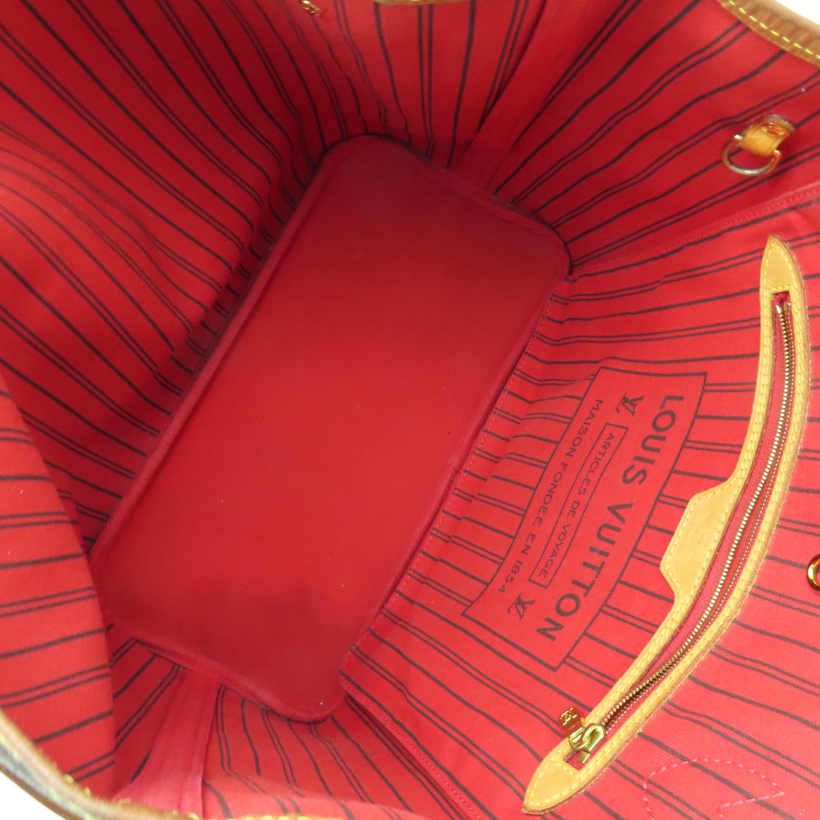 LOUIS VUITTON Monogram Neverfull MM金扣肩背袋啡色