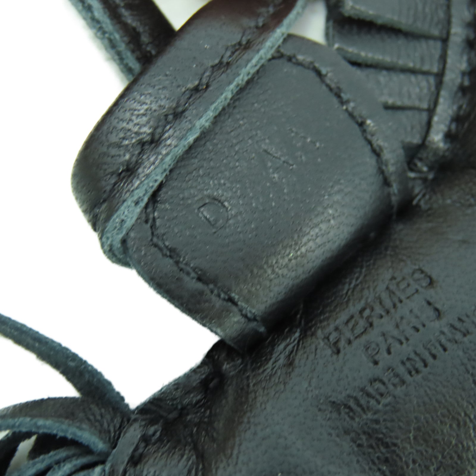 HERMES Swift皮革Rodeo PM Charm掛飾黑色