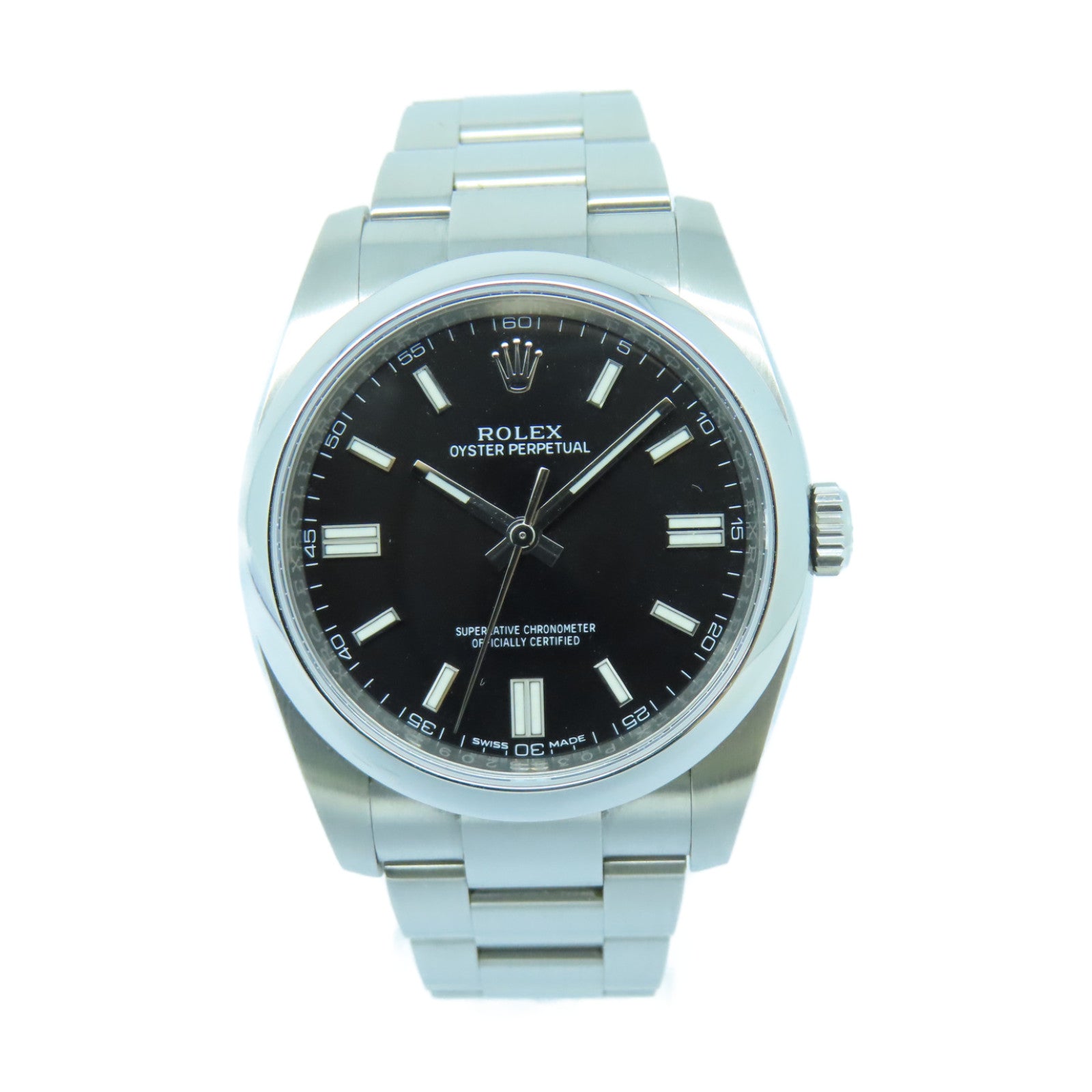 ROLEX Oyster Perpetual不鏽鋼手錶自動機芯黒色