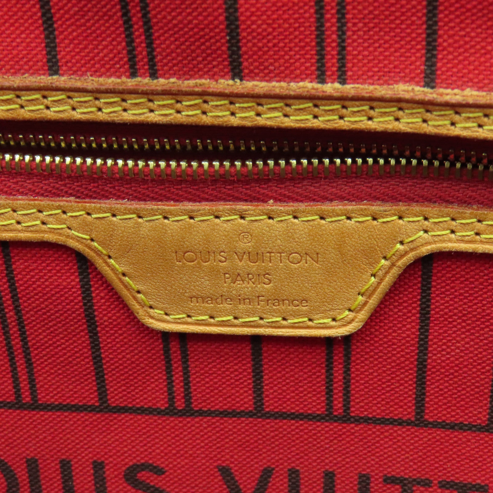 LOUIS VUITTON Monogram Neverfull MM金扣肩背袋啡色