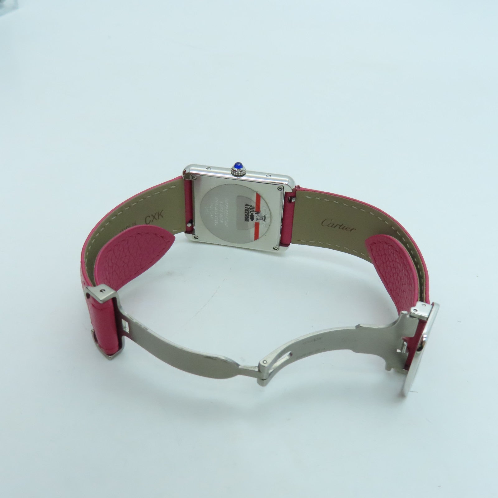 CARTIER Tank Solo Quartz Watch不锈钢/皮带石英手表粉红色