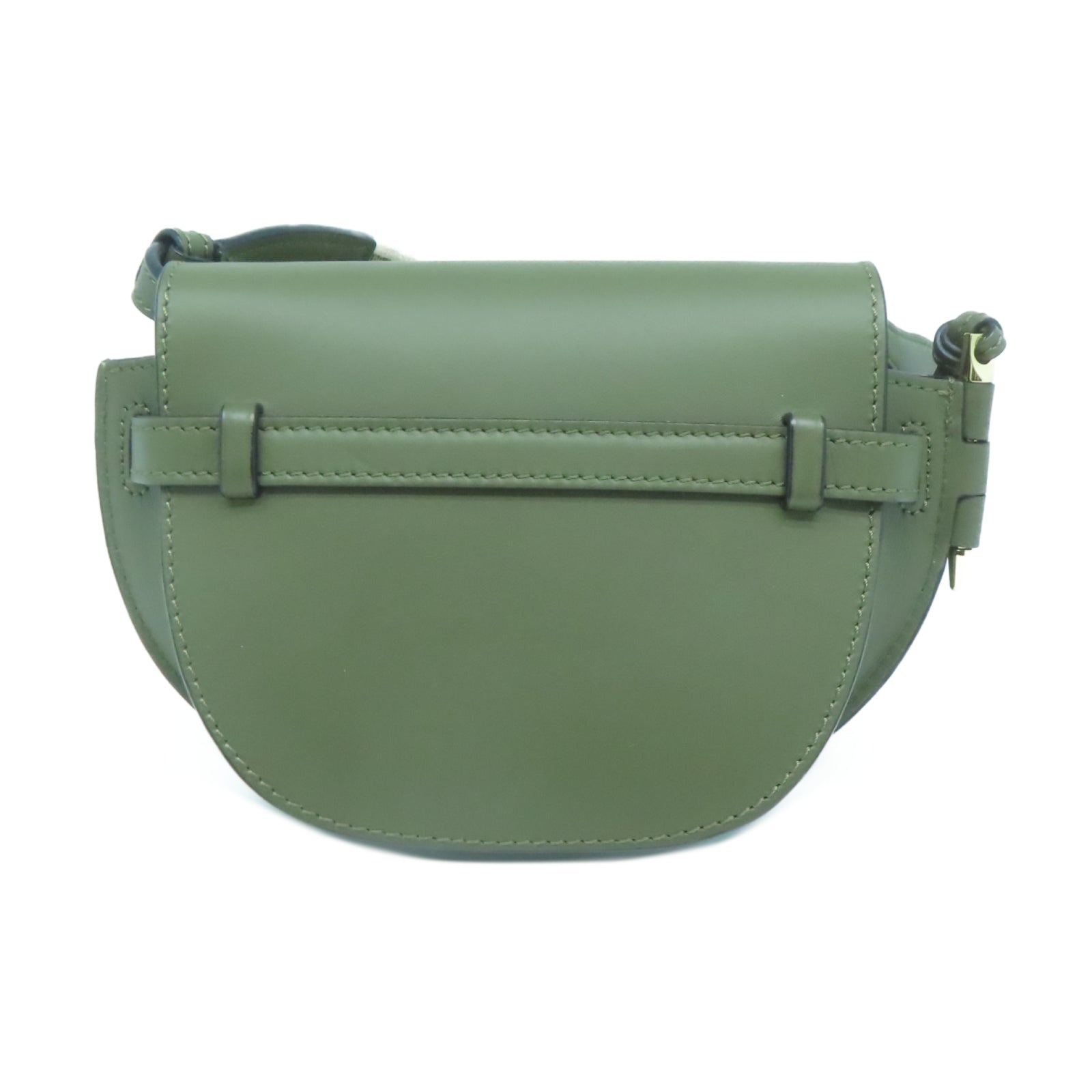LOEWE 牛皮皮革Mini Gate金扣肩背袋綠色