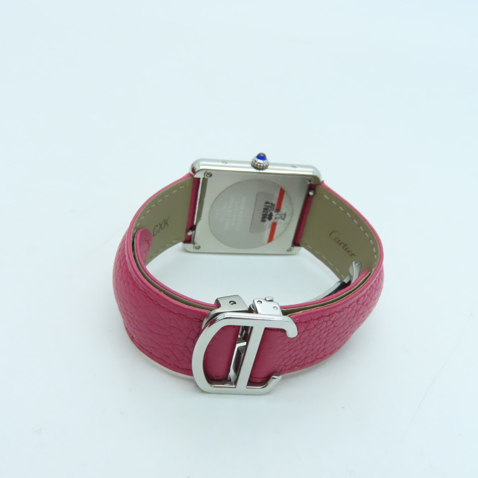 CARTIER Tank Solo Quartz Watch不锈钢/皮带石英手表粉红色