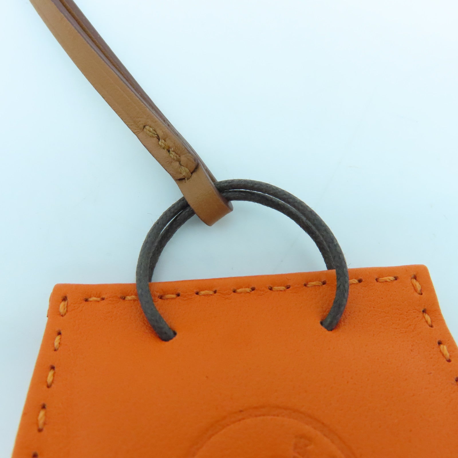 HERMES Milo皮革/Swift皮革Orange Bag Charm掛飾橙色