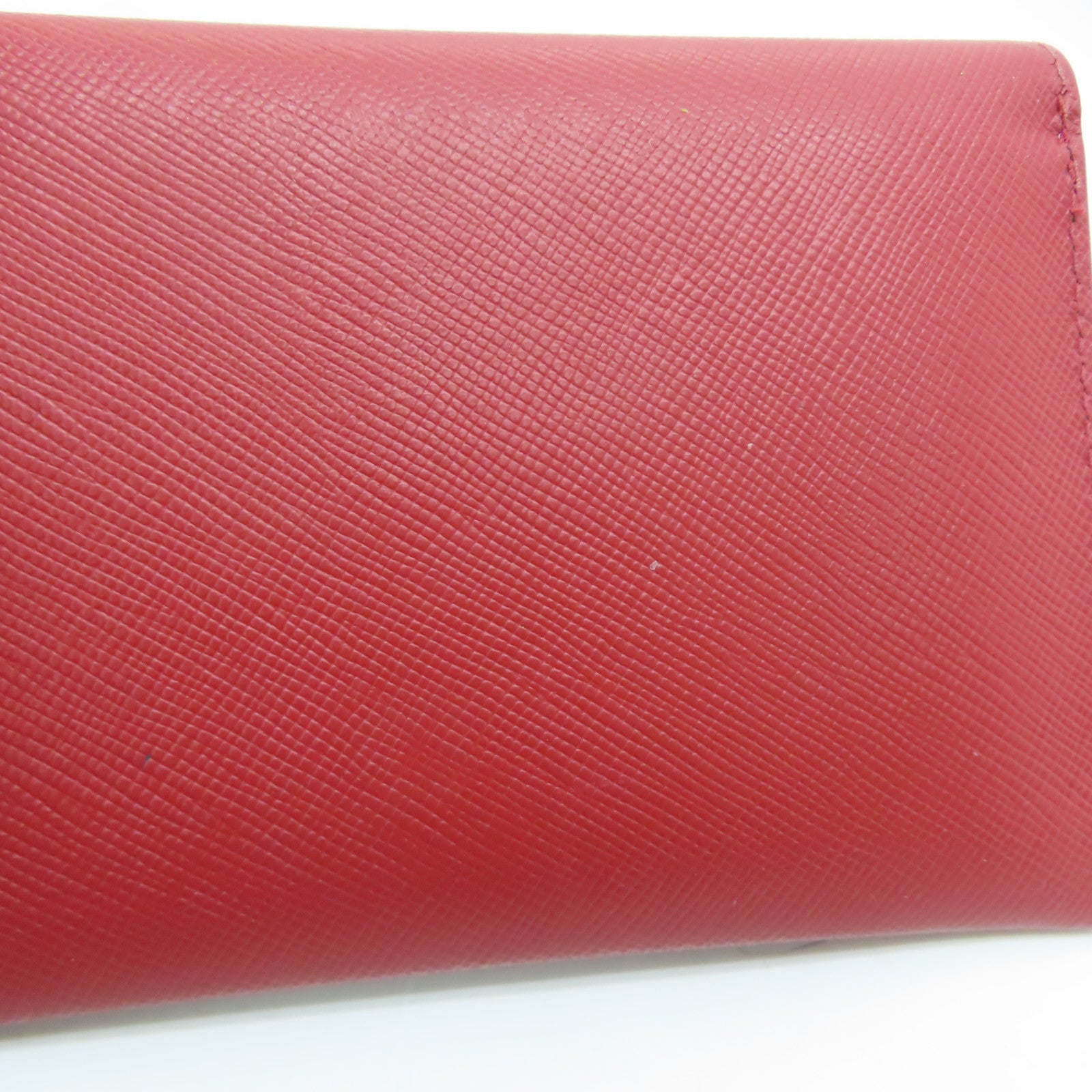 PRADA Saffiano皮革Card Case金扣卡片套紅色