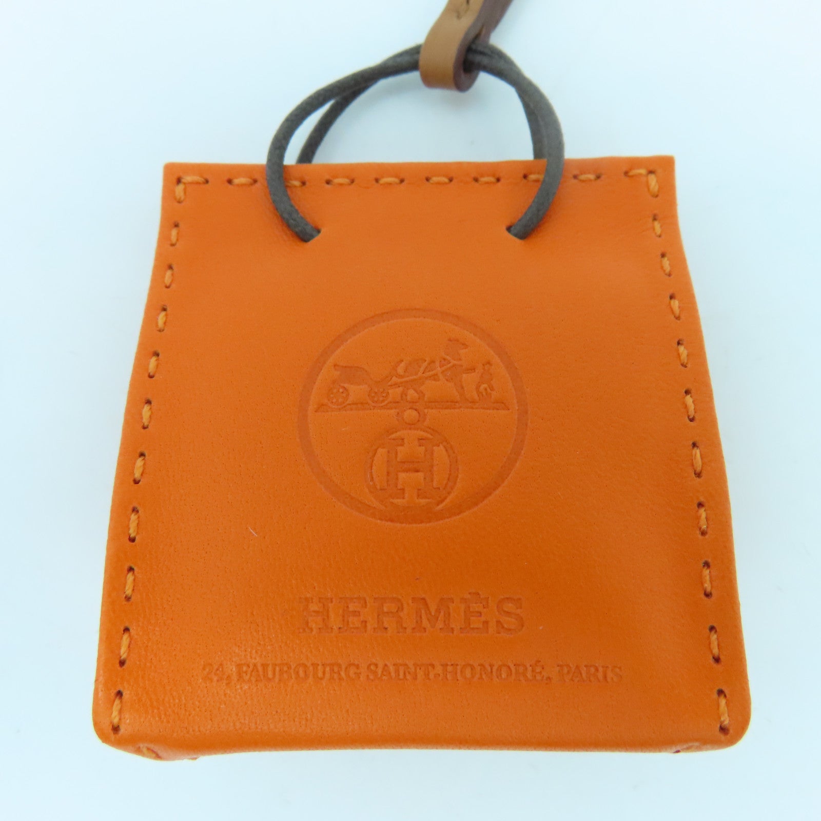 HERMES Milo皮革/Swift皮革Orange Bag Charm掛飾橙色