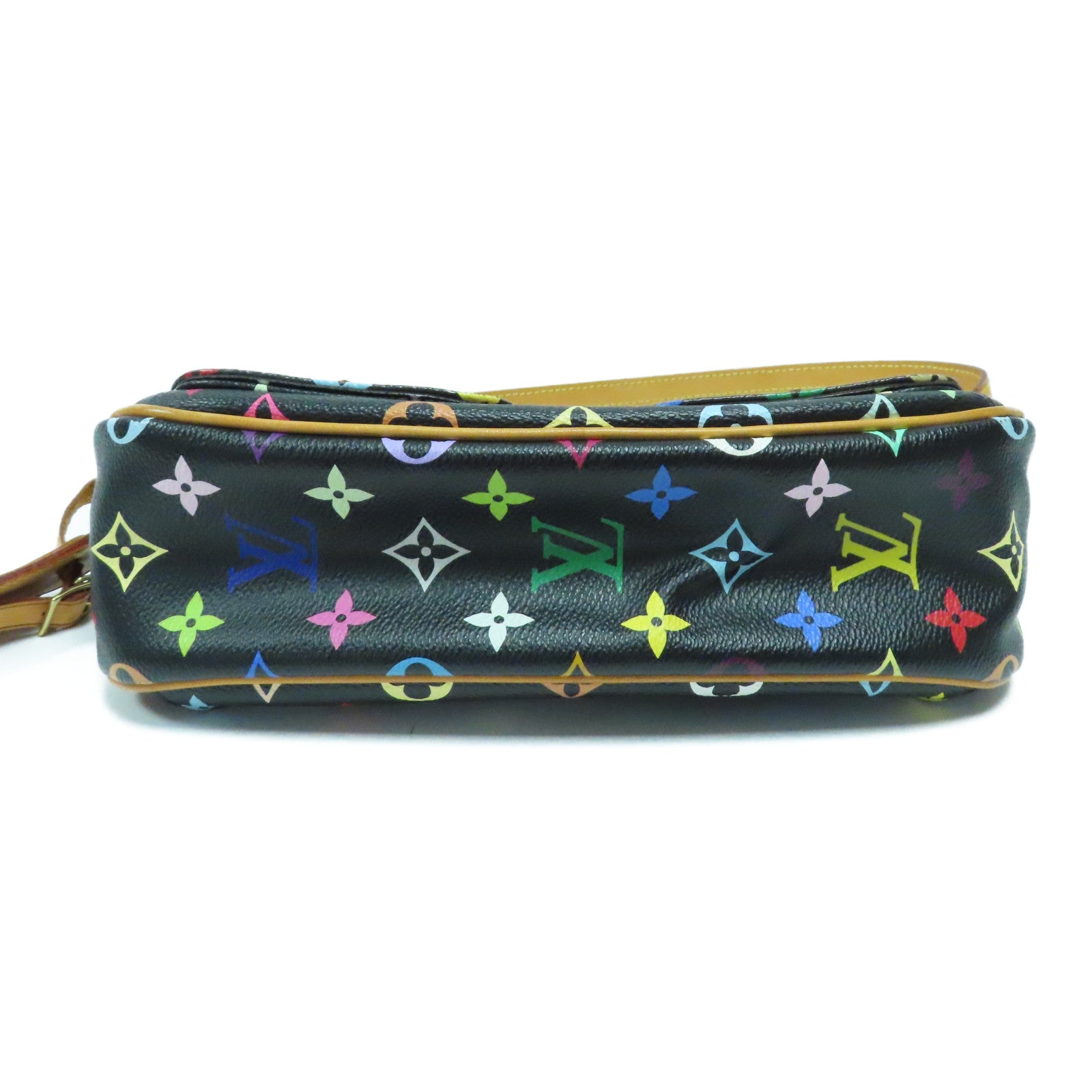 LOUIS VUITTON Monogram Multicolore Lodge PM金扣肩背袋黑色/啡色