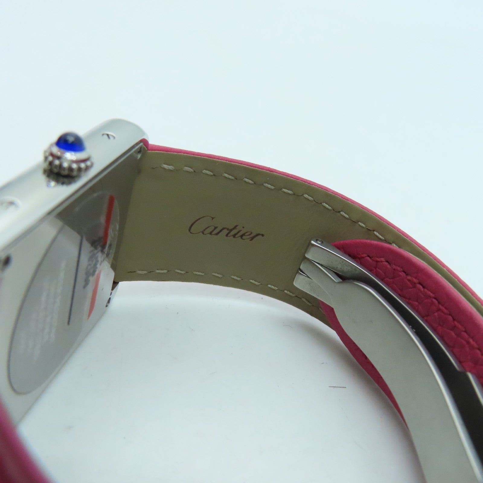 CARTIER Tank Solo Quartz Watch不锈钢/皮带石英手表粉红色