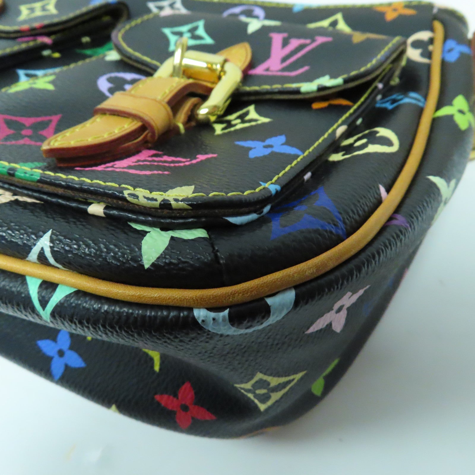 LOUIS VUITTON Monogram Multicolore Lodge PM金扣肩背袋黑色/啡色