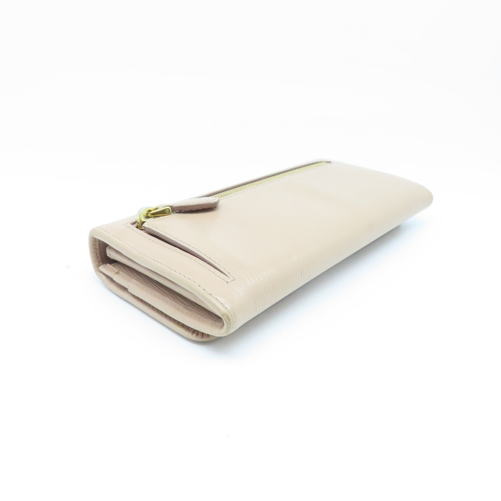 PRADA Vitello皮革Long Wallet金扣長錢包淺褐色