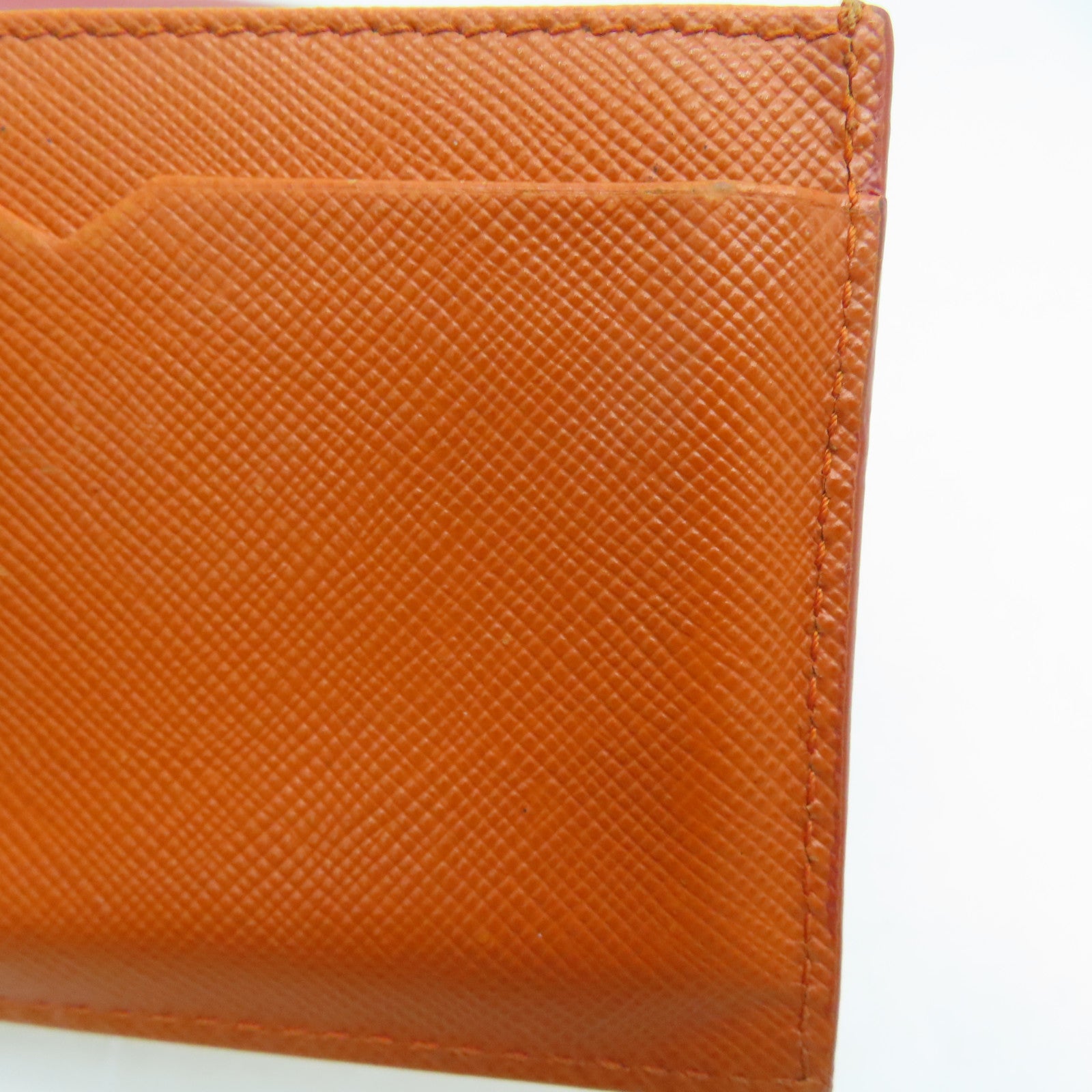 PRADA Saffiano皮革Card Case金扣卡片套紅色