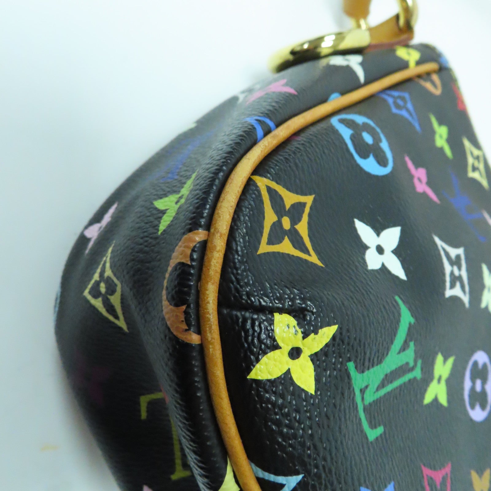 LOUIS VUITTON Monogram Multicolore Lodge PM金扣肩背袋黑色/啡色
