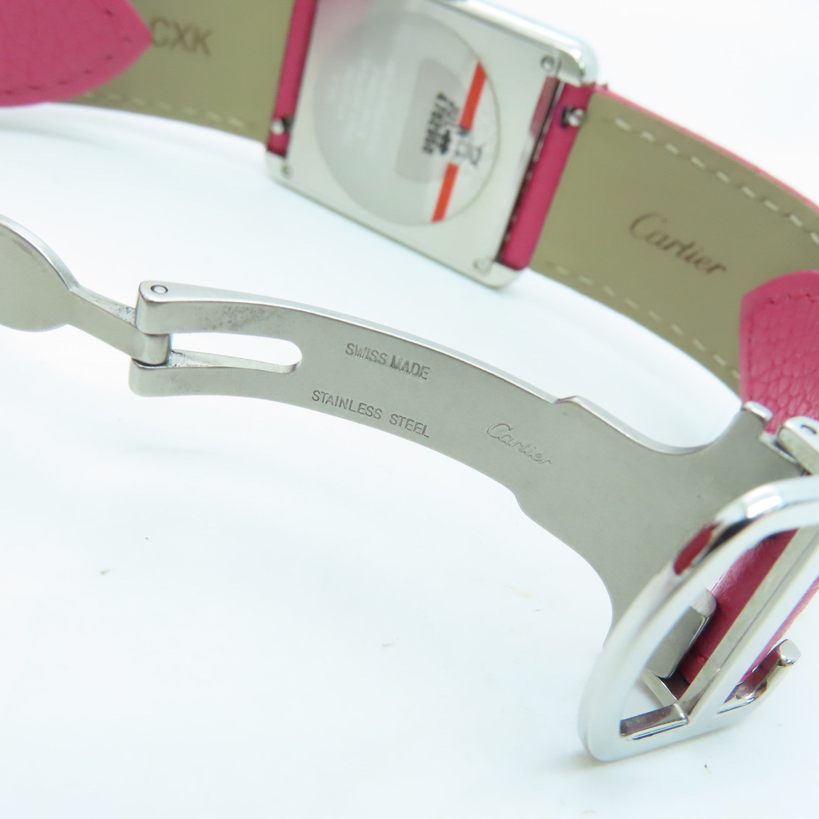 CARTIER Tank Solo Quartz Watch不锈钢/皮带石英手表粉红色