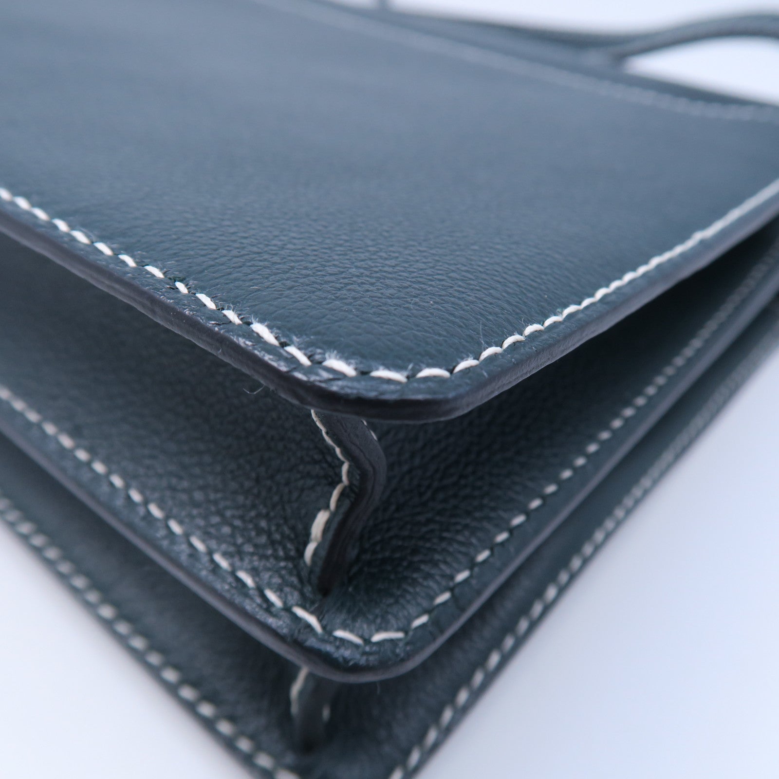 HERMES Evercolour皮革Roulis 23金扣肩背袋綠色