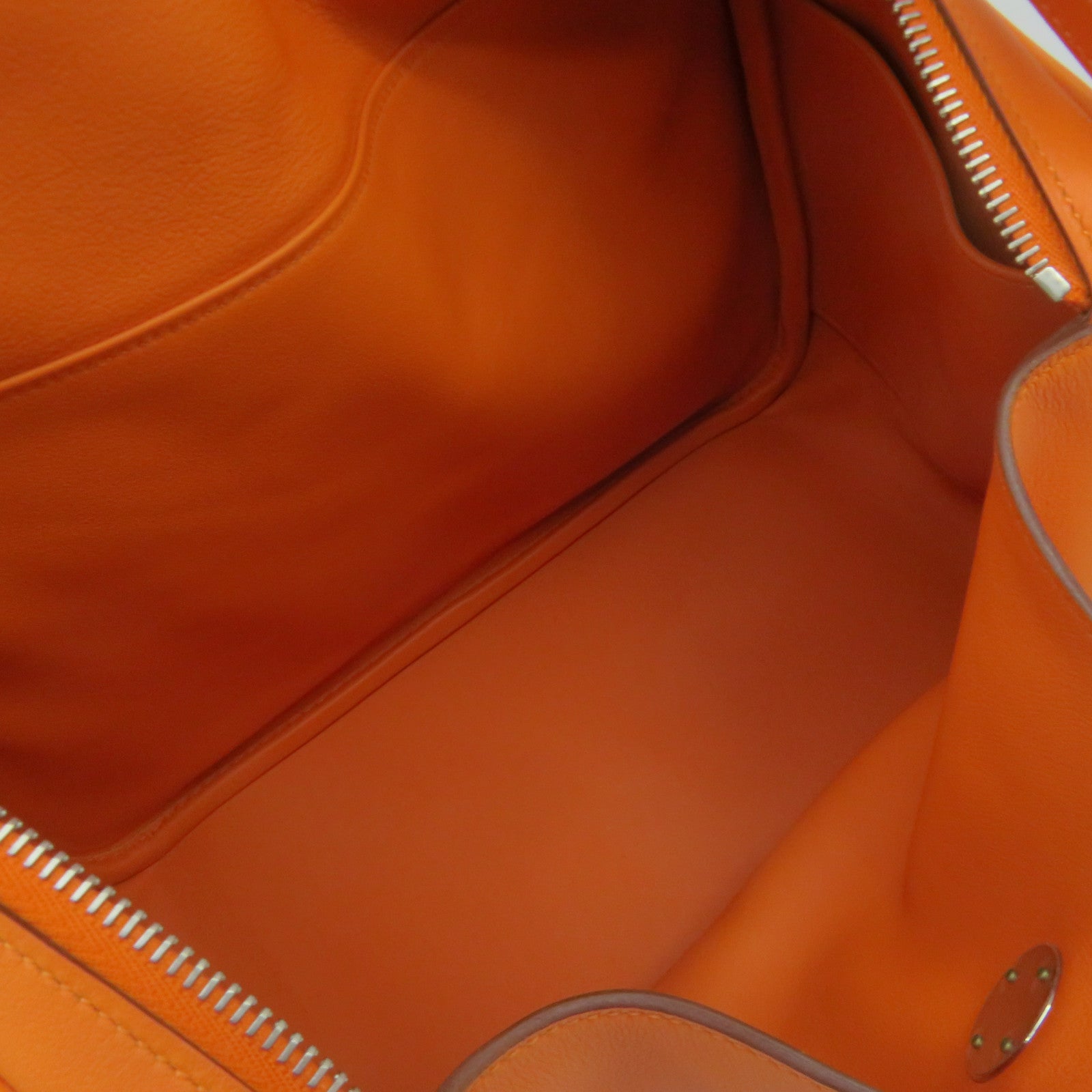 HERMES 【激減優惠】Swift皮革Lindy 30 Shoulder Bag銀扣肩背袋Orange橙色