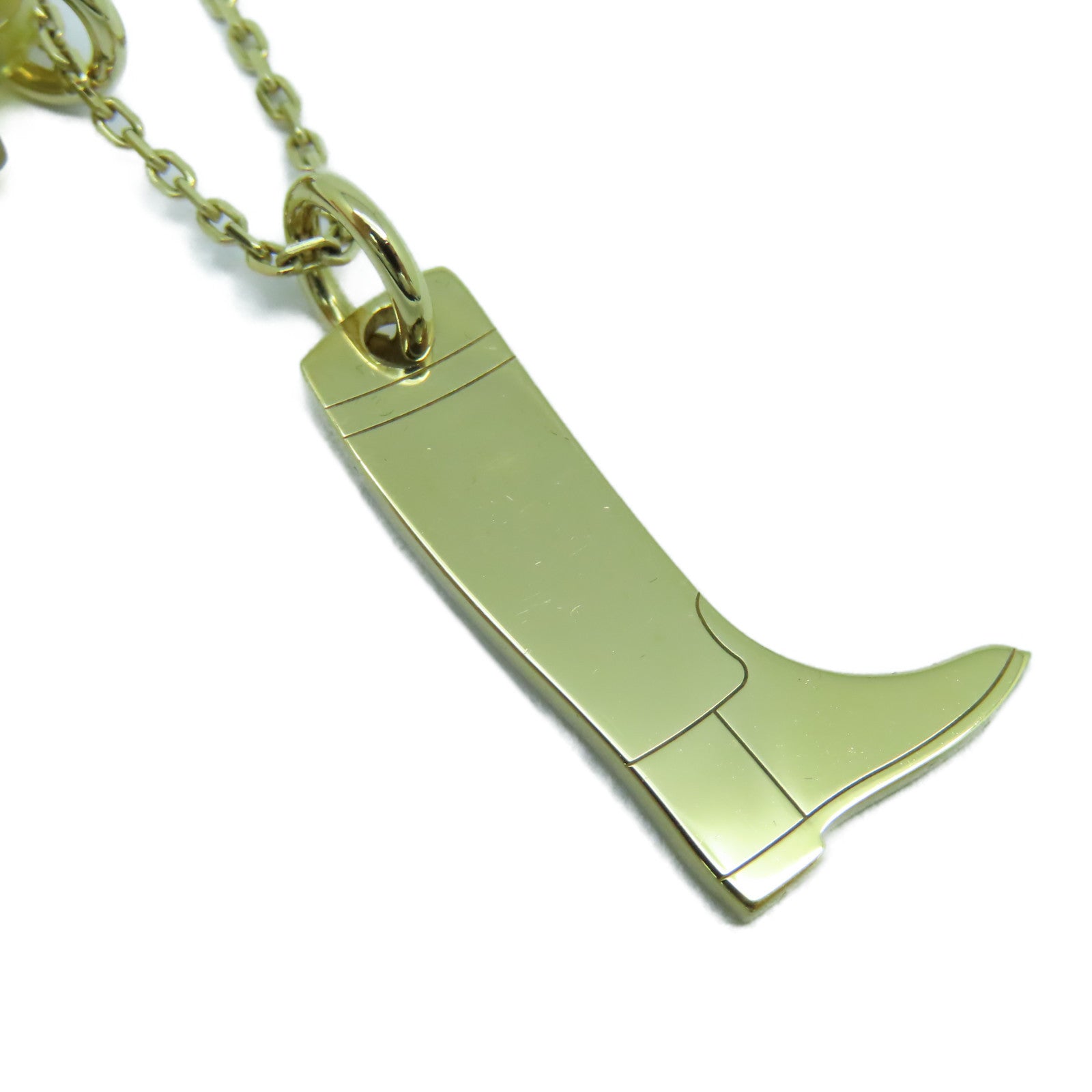 HERMES 金屬Amulette Maroquinier Pendant金扣項鍊啡色/金色