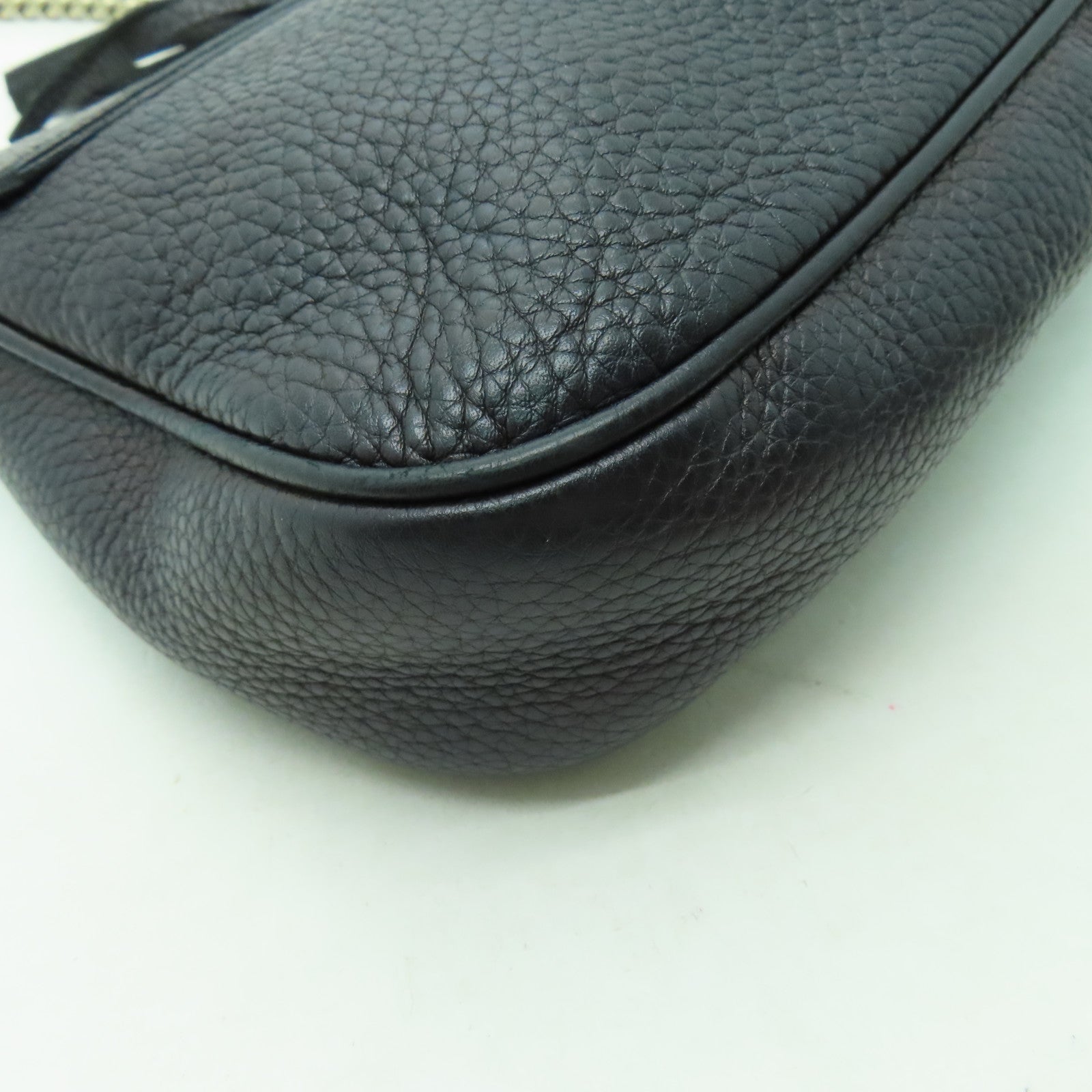 GUCCI 牛皮皮革Soho Chain Shoulder金扣鏈帶肩背袋黑色