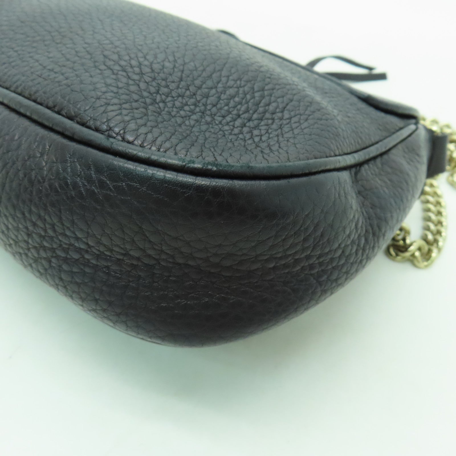 GUCCI 牛皮皮革Soho Chain Shoulder金扣鏈帶肩背袋黑色