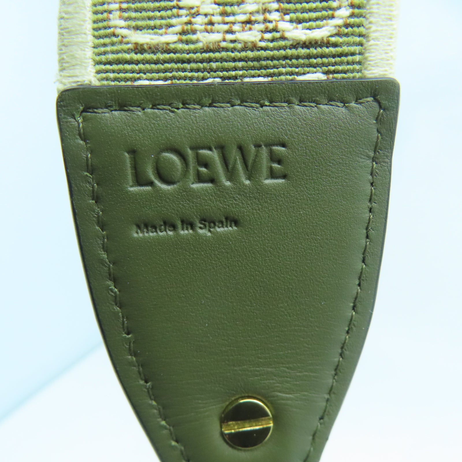 LOEWE 牛皮皮革Mini Gate金扣肩背袋綠色