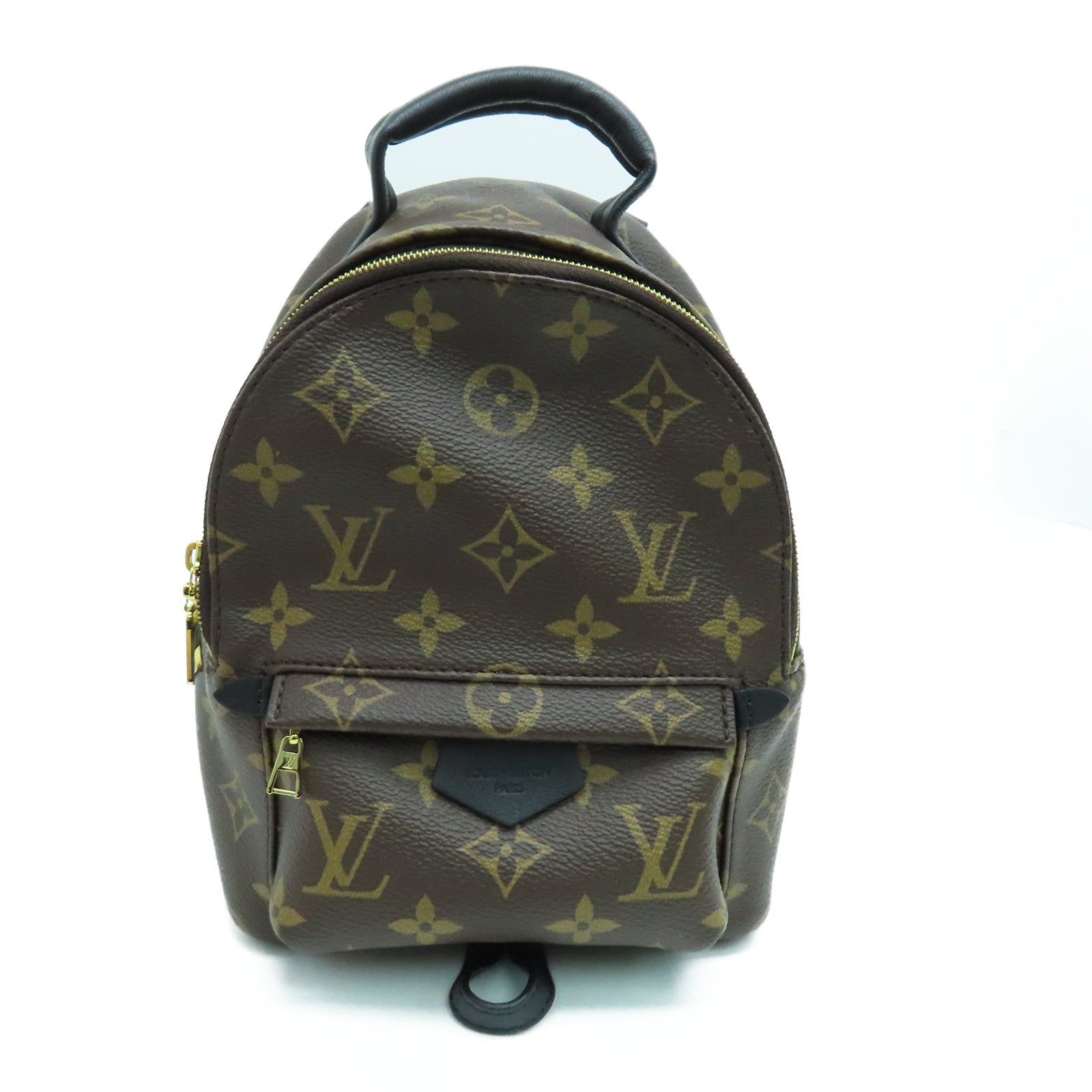 LOUIS VUITTON Monogram Palm Springs Mini金扣背包黑色/啡色