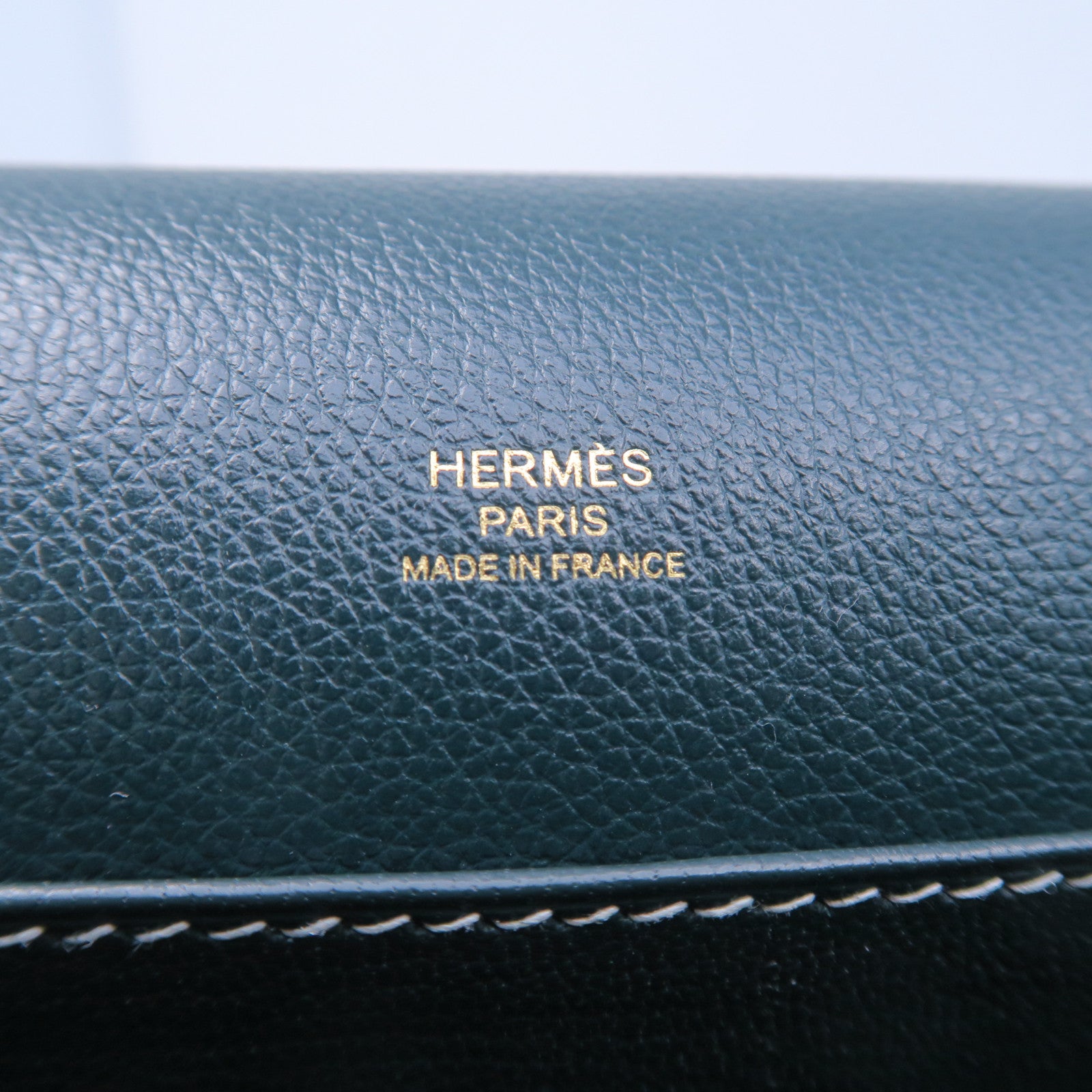 HERMES Evercolour皮革Roulis 23金扣肩背袋綠色