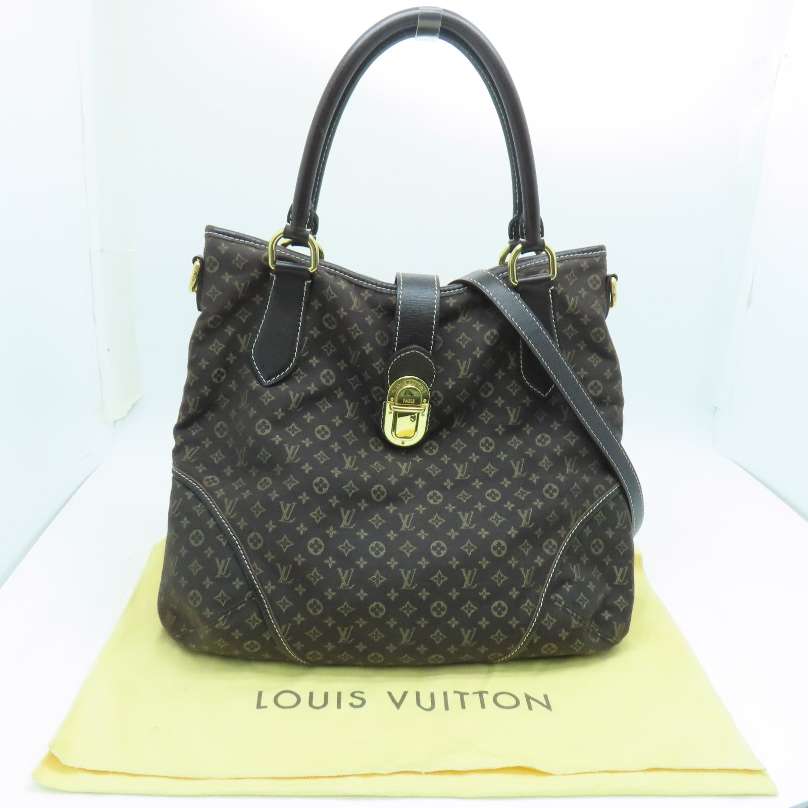 LOUIS VUITTON Monogram Mini Lin Shoulder Bag金扣肩背袋啡色