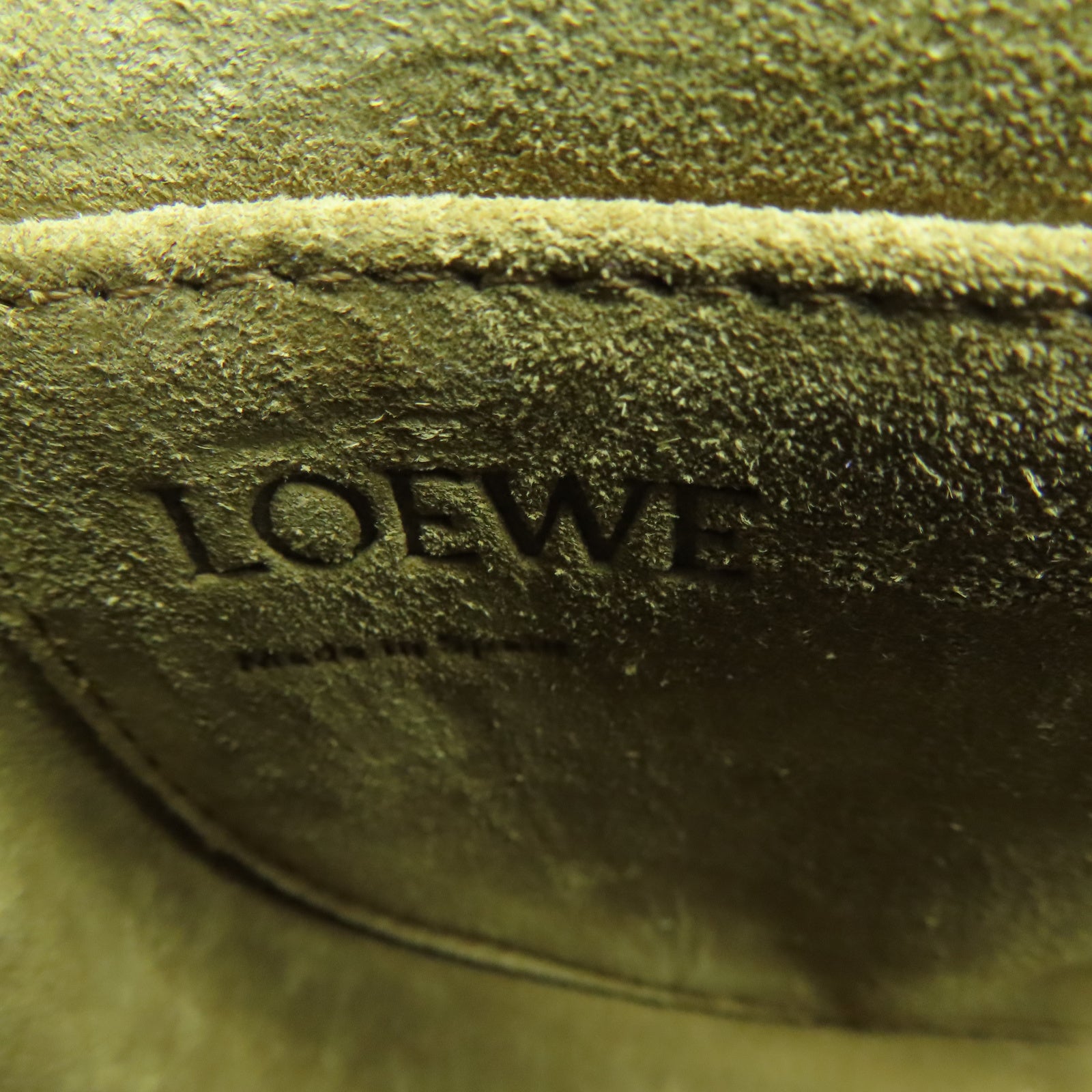 LOEWE 牛皮皮革Mini Gate金扣肩背袋綠色