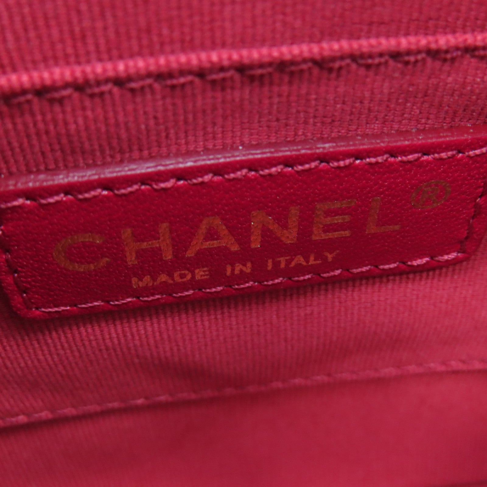 CHANEL 菱格羊皮皮革Pearl Chain Shoulder金扣鏈帶肩背袋黑色