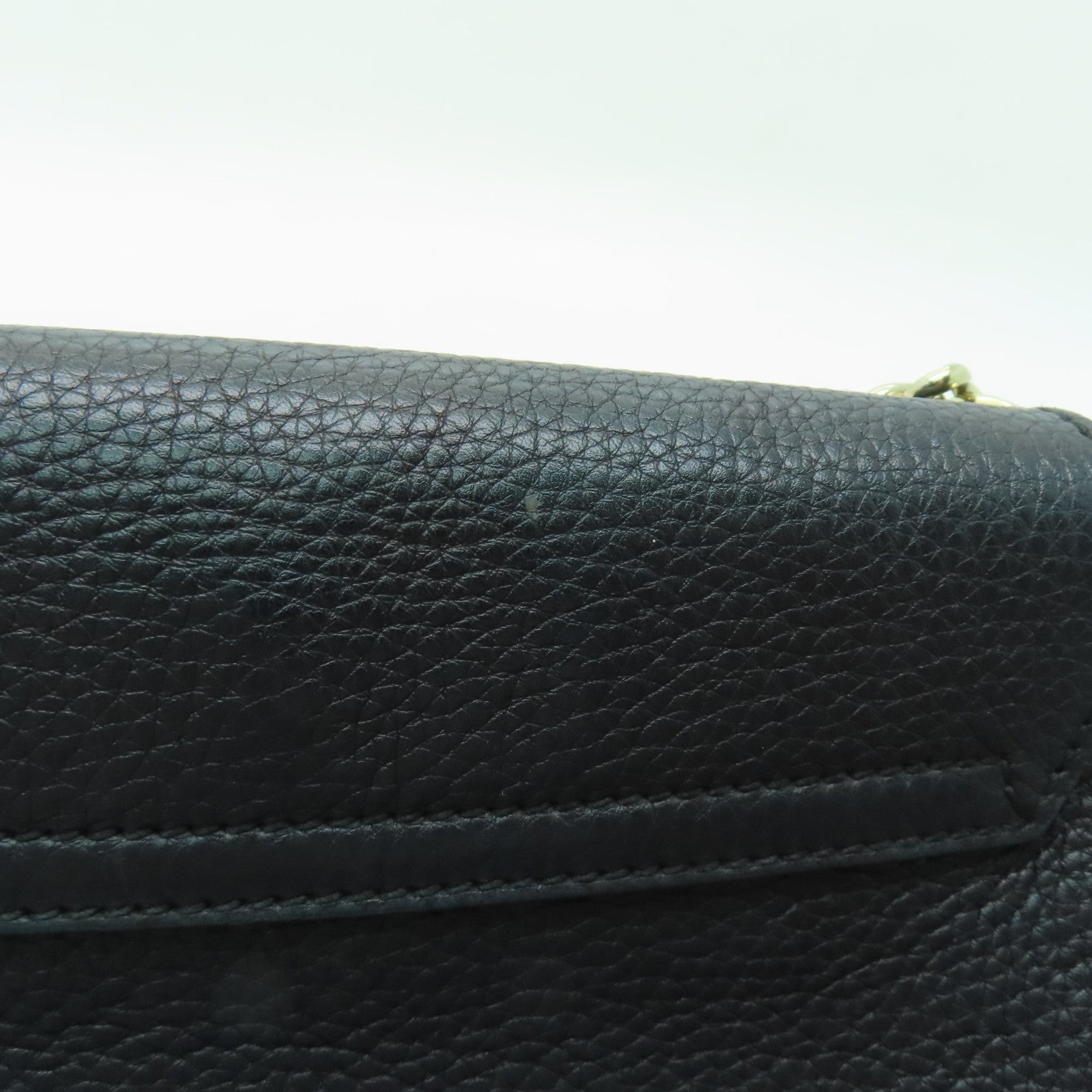 GUCCI 牛皮皮革Soho Chain Shoulder金扣鏈帶肩背袋黑色