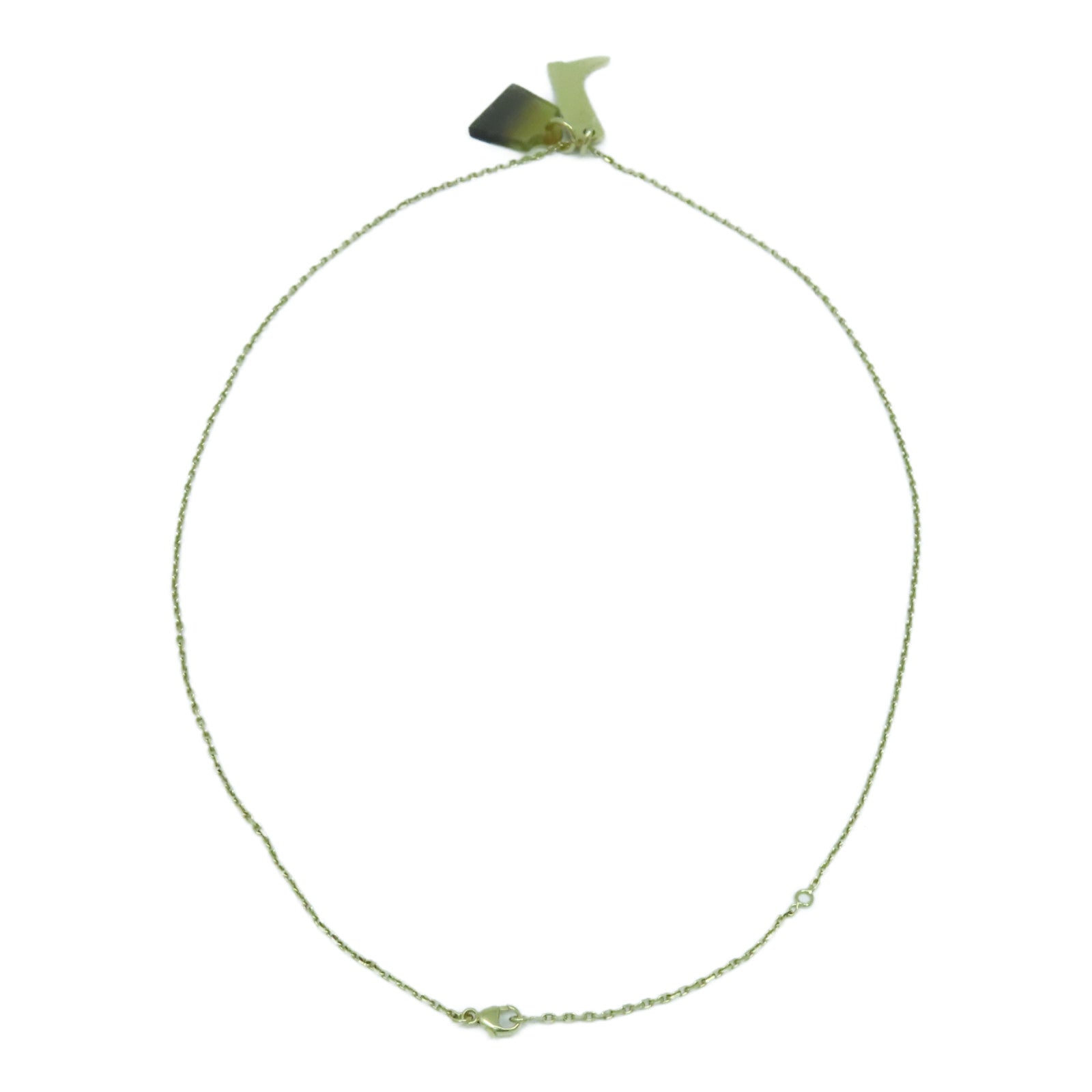 HERMES 金屬Amulette Maroquinier Pendant金扣項鍊啡色/金色